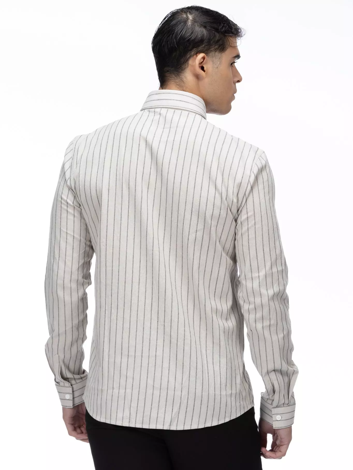 Camisa lino mezcla algodón Blanco Karl Lagerfeld-3