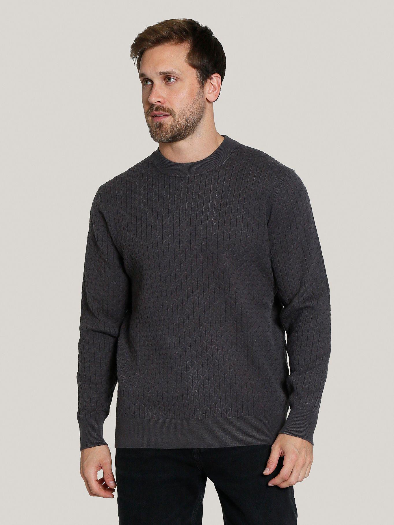 Sweater texturizado geométrico Gris-0