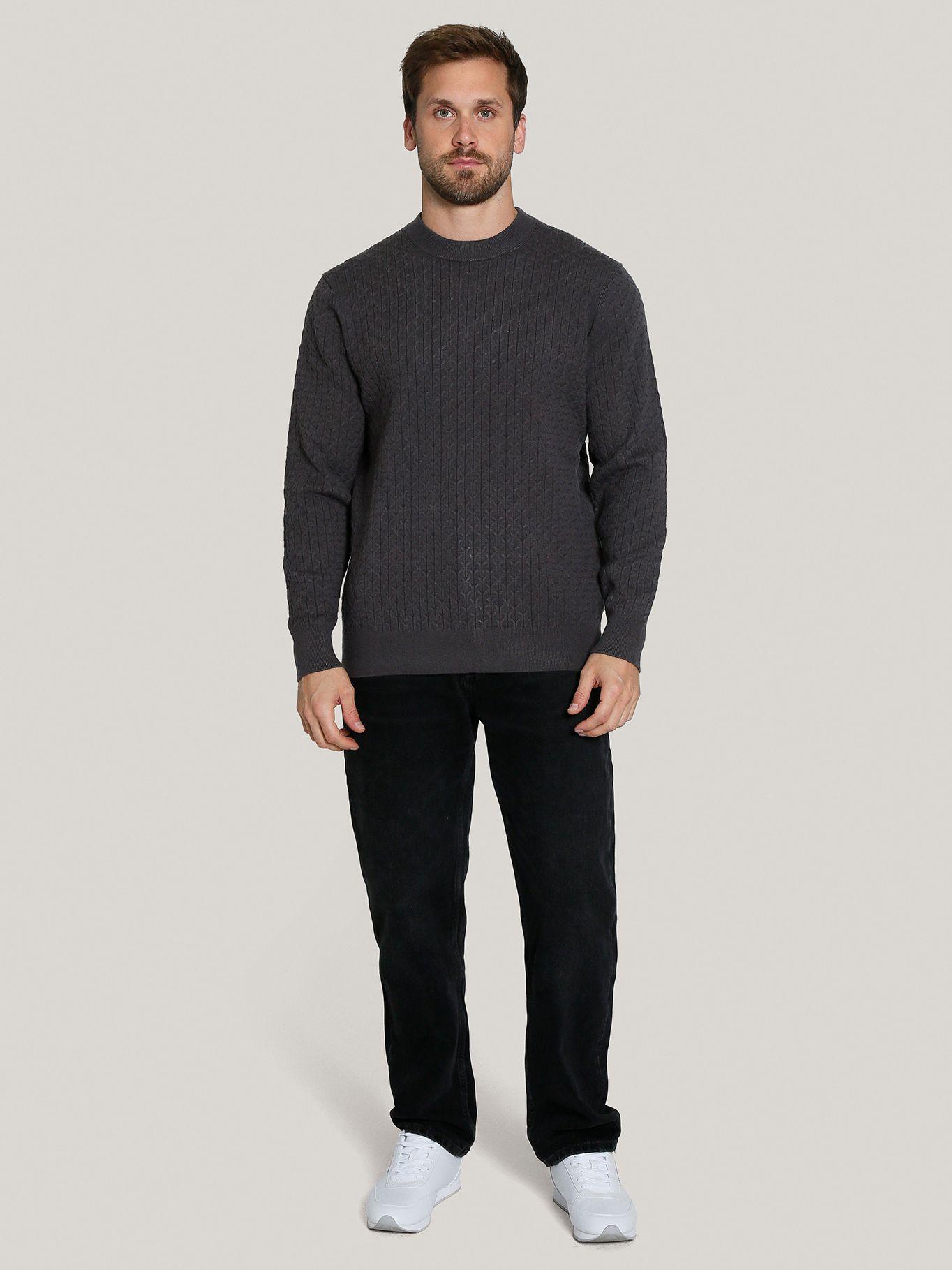 Sweater texturizado geométrico Gris-1