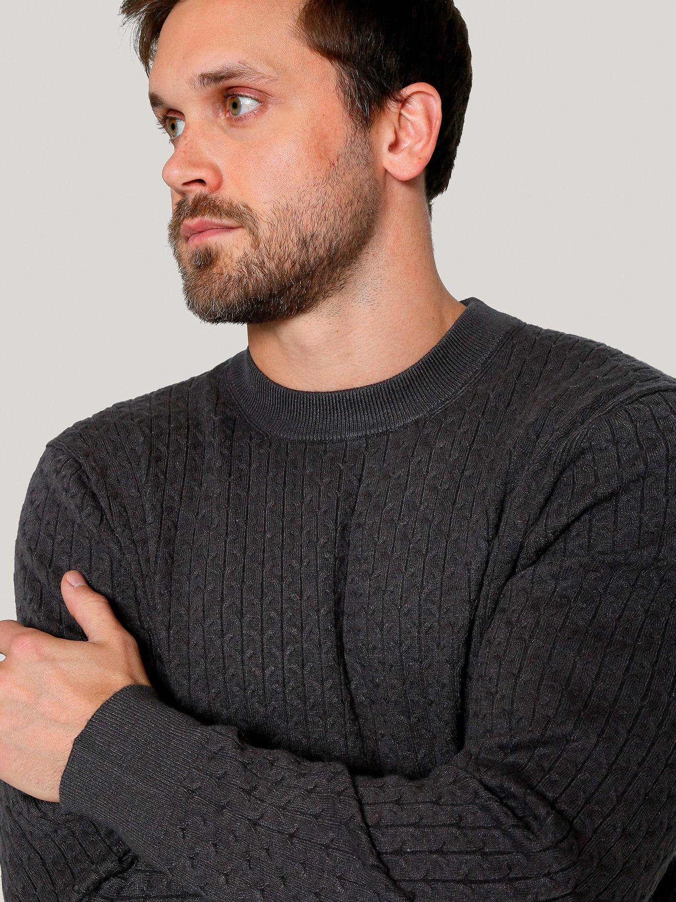 Sweater texturizado geométrico Gris-5