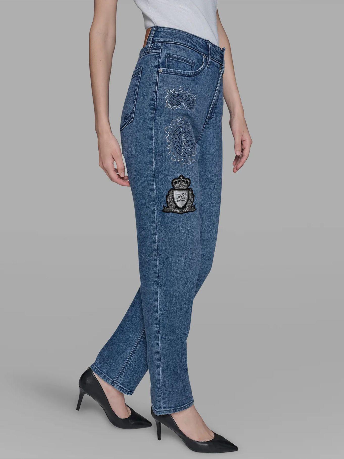 Jeans con diseño de parches Azul Karl Lagerfeld-3
