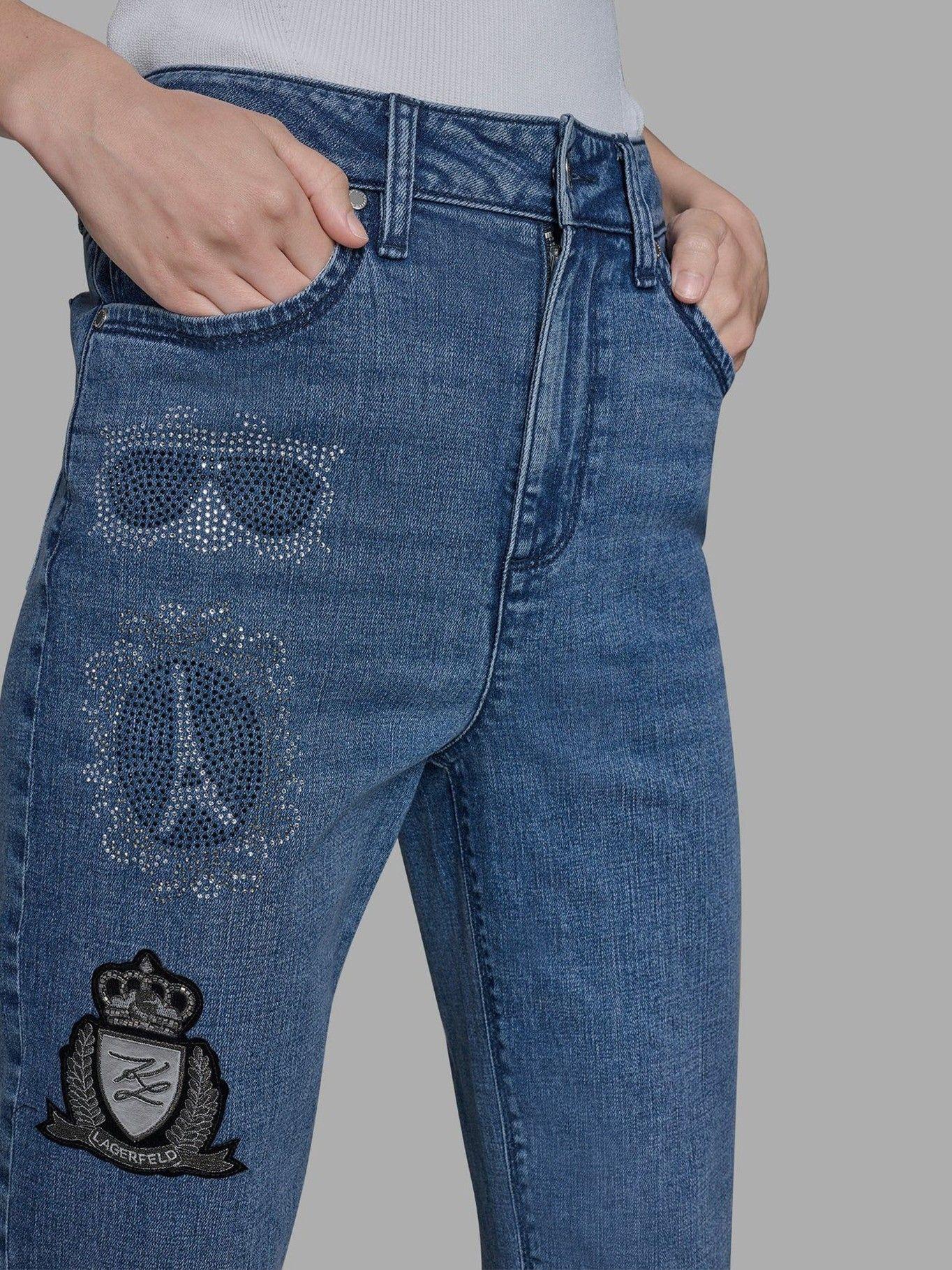Jeans con diseño de parches Azul Karl Lagerfeld-4