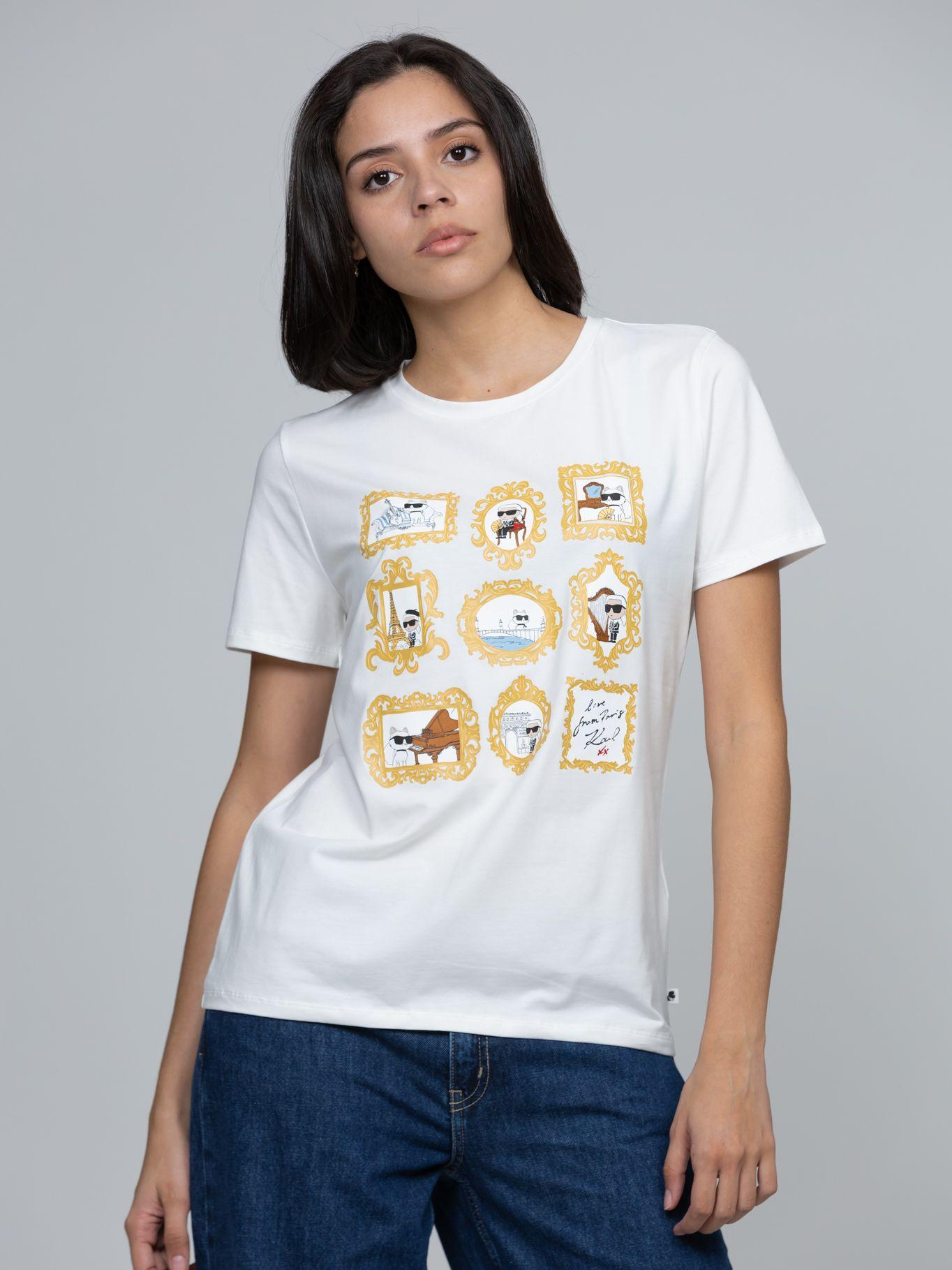 Polera con estampado gráfico de frames de Blanco-0