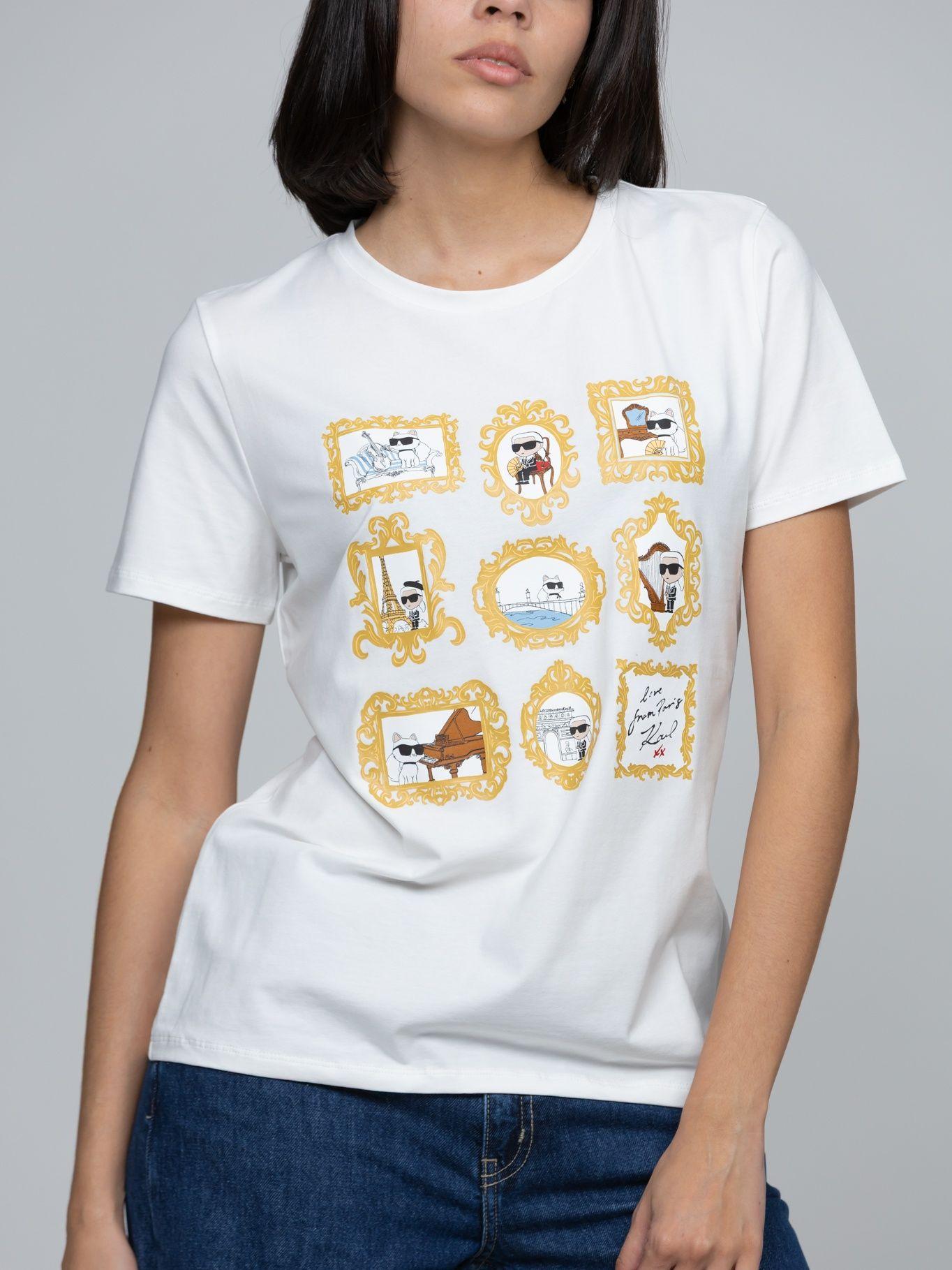 Polera con estampado gráfico de frames de Blanco-3