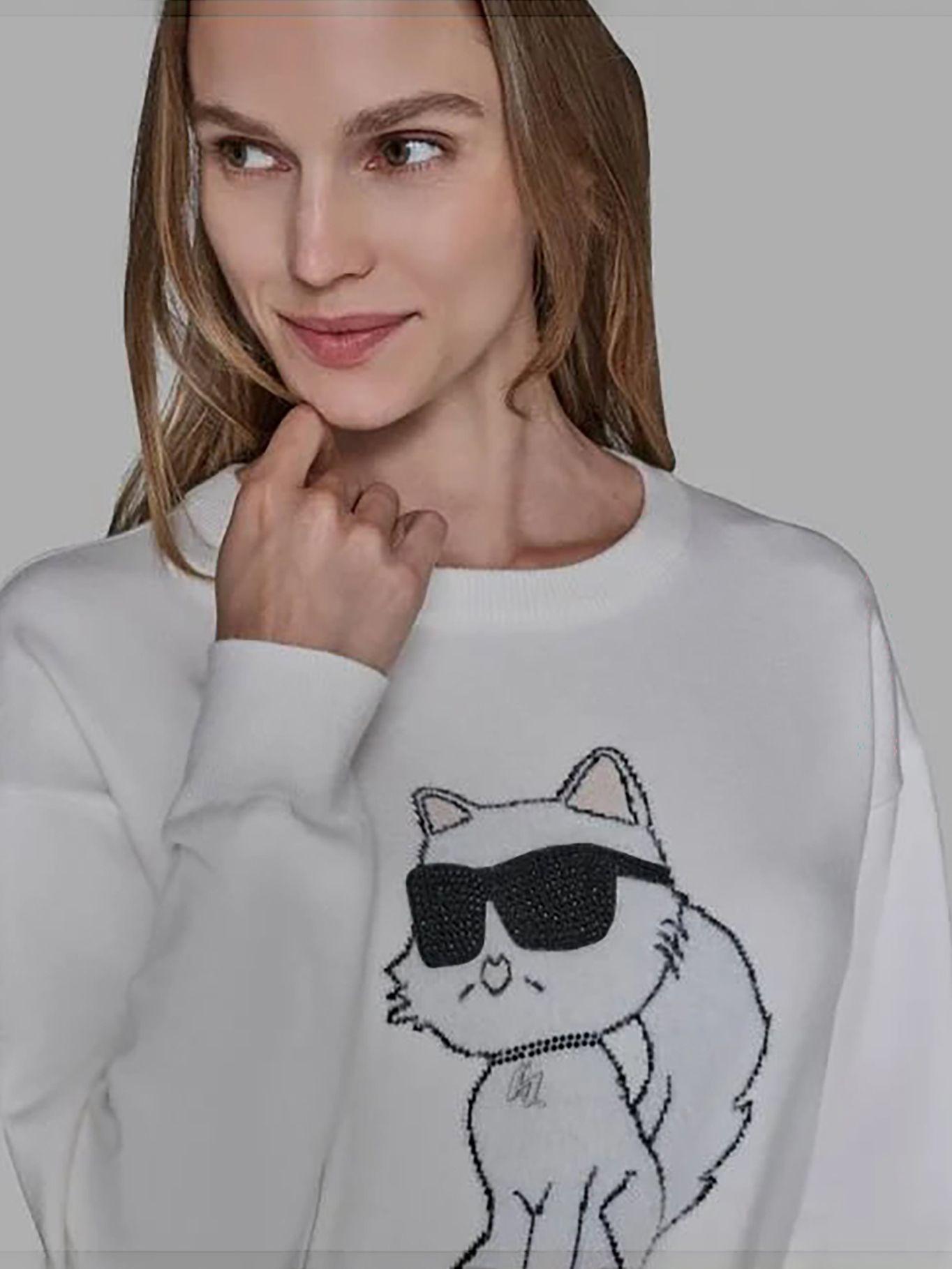 Sweater de motivo de Choupette con gafas Negro Karl-3