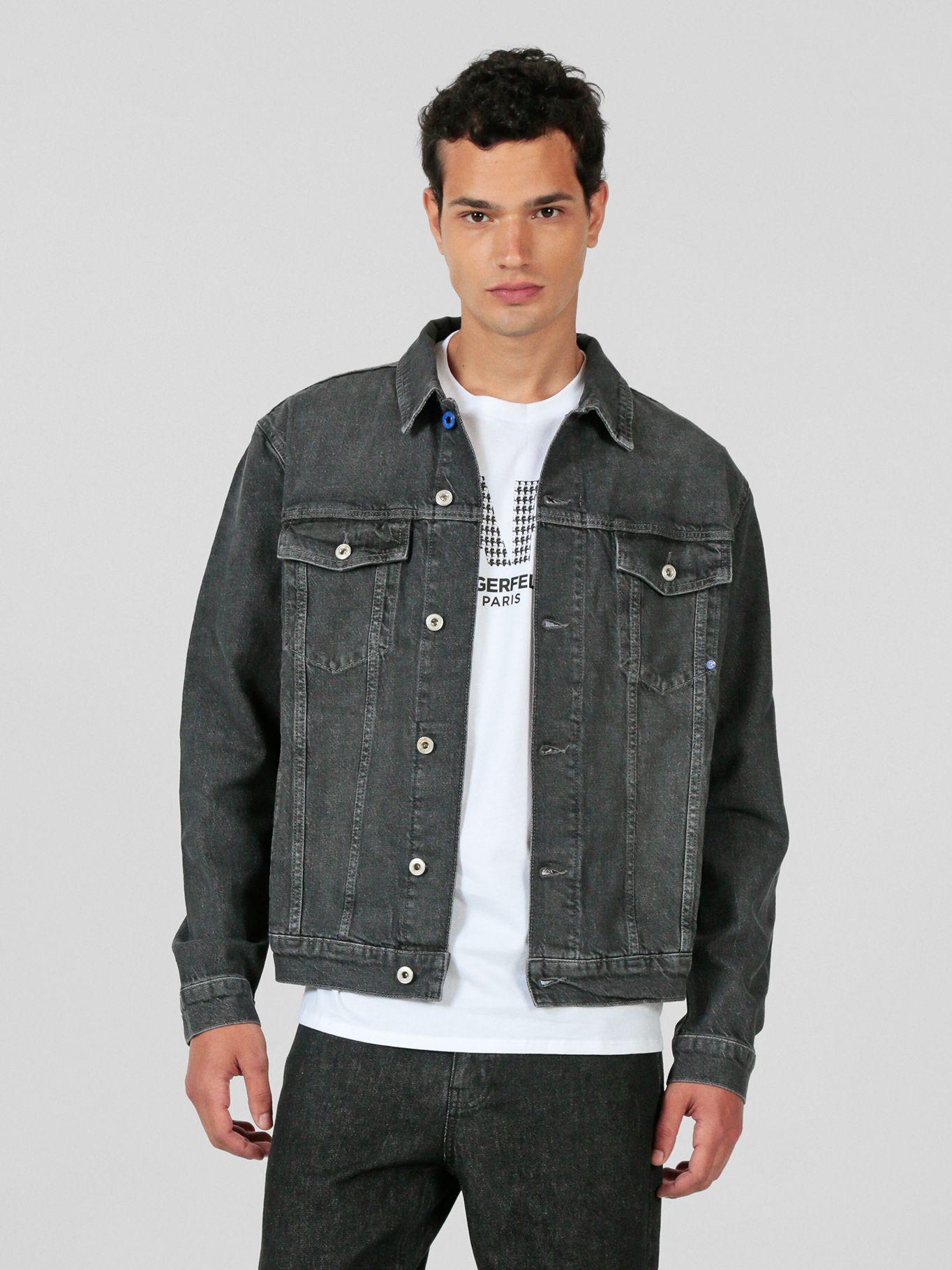 Chaqueta regular denim bolsillo Negro Karl Lagerfeld-0