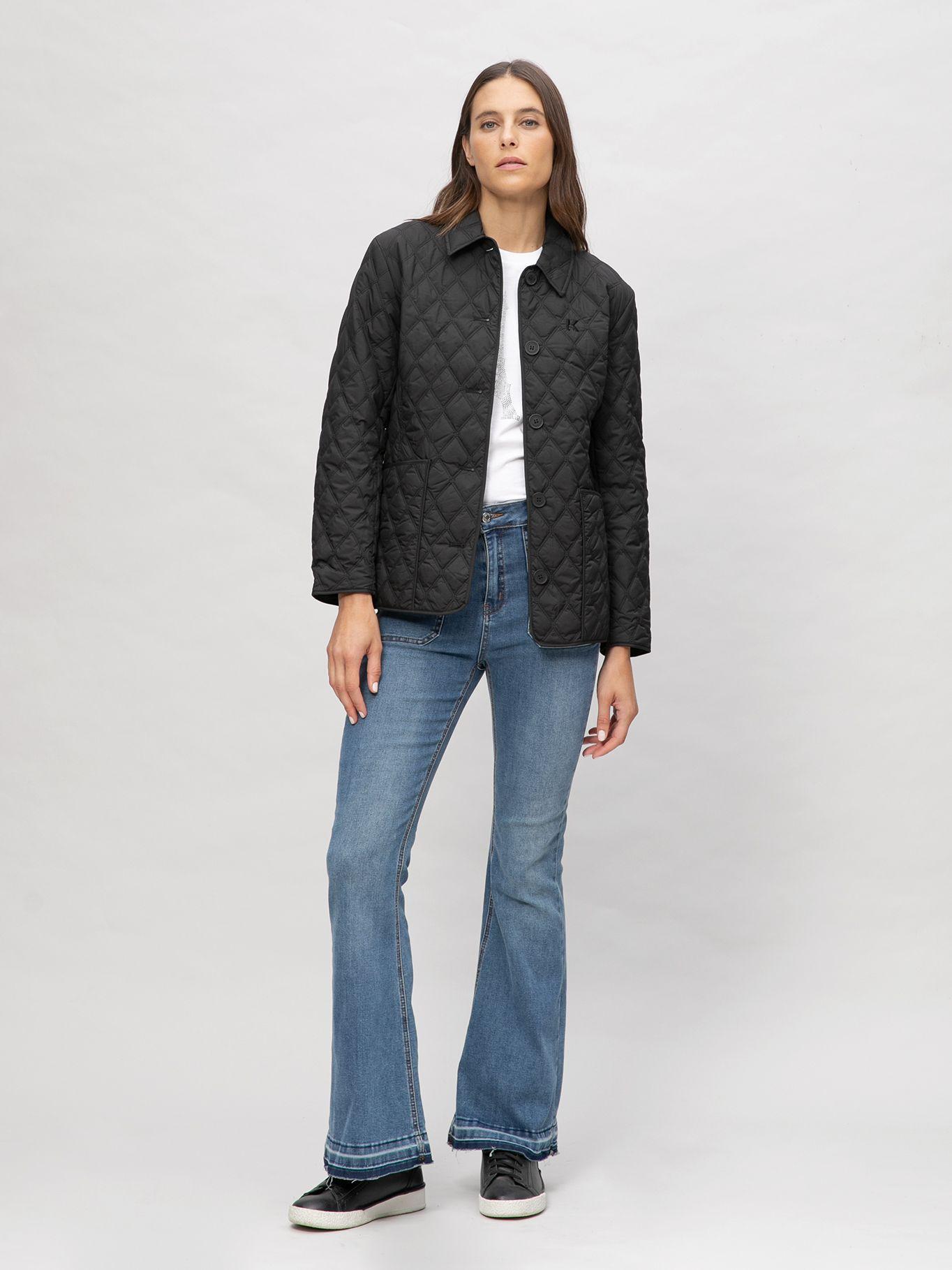 Chaqueta ligera acolchada con rombos Negro Karl-1