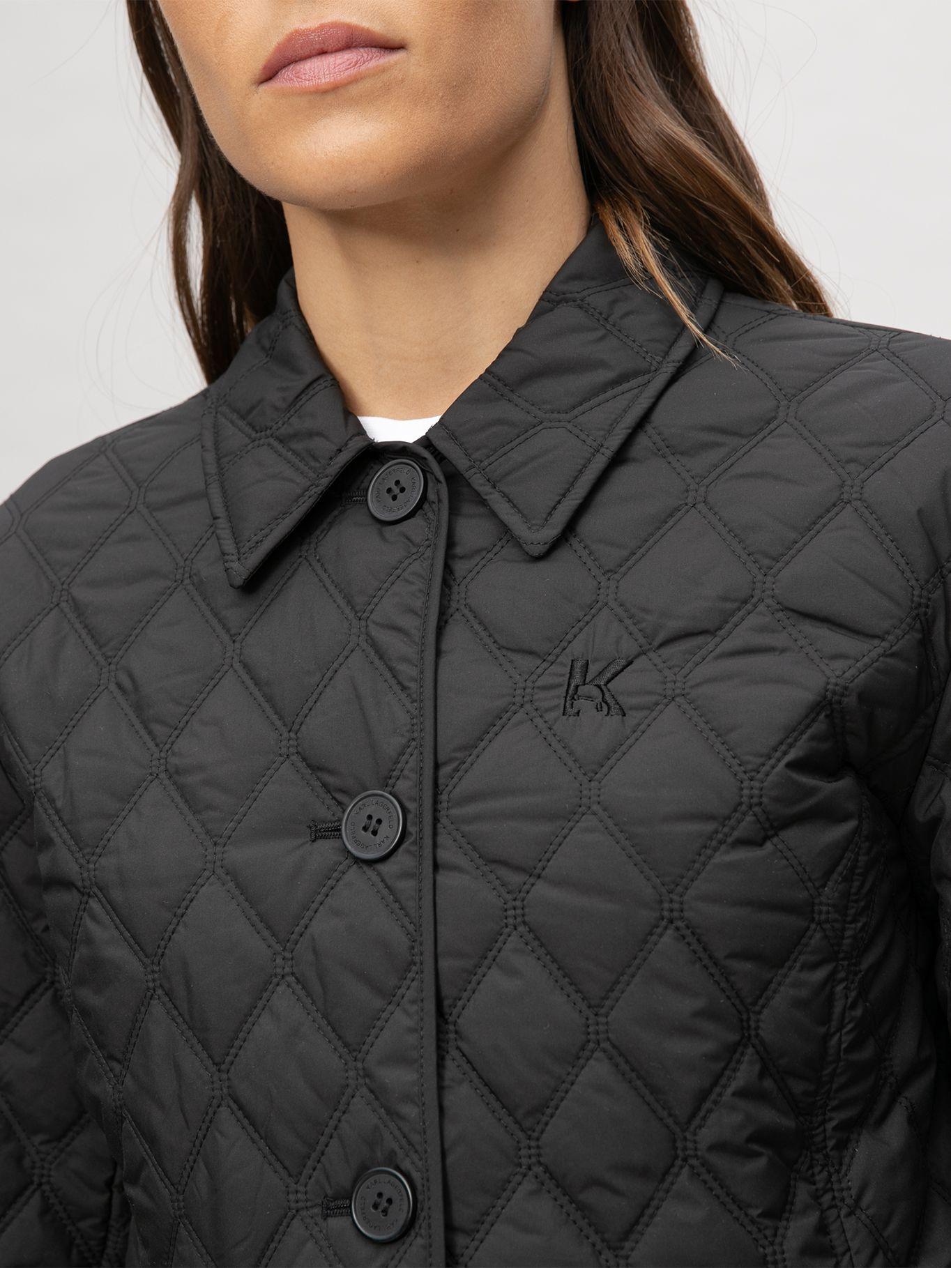 Chaqueta ligera acolchada con rombos Negro Karl-3