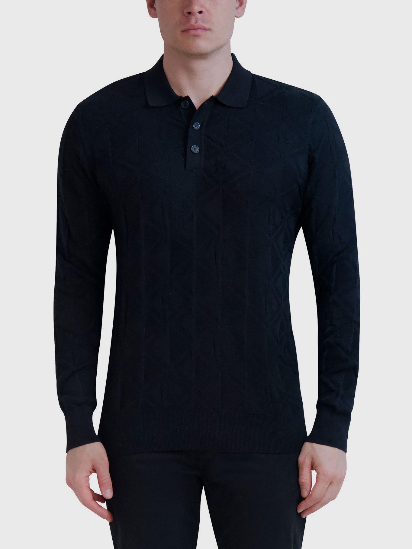 Sweater tipo polo Negro-0