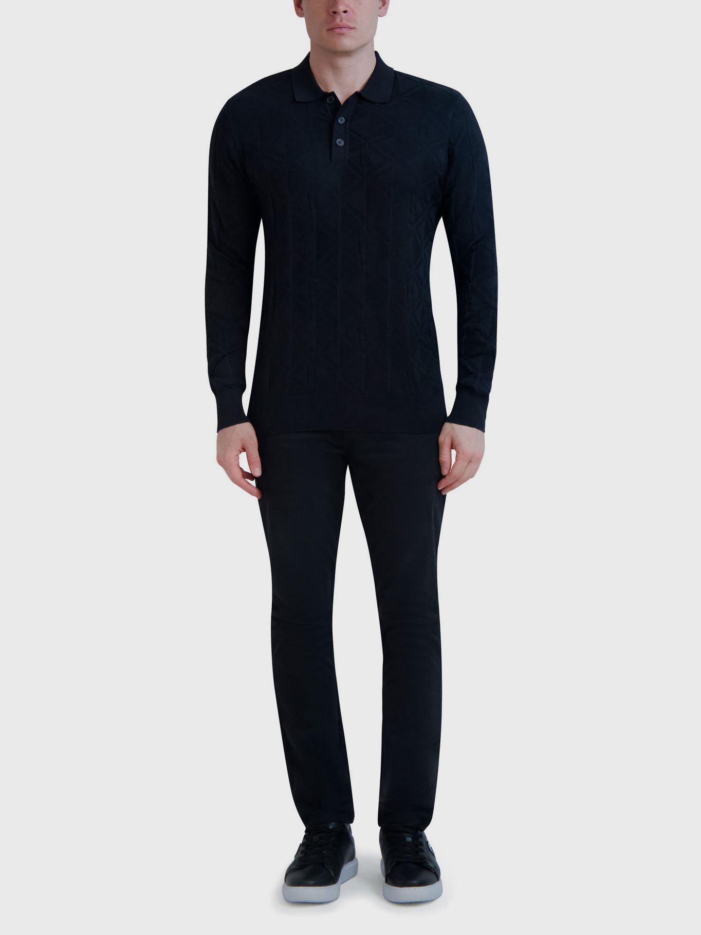 Sweater tipo polo Negro-1