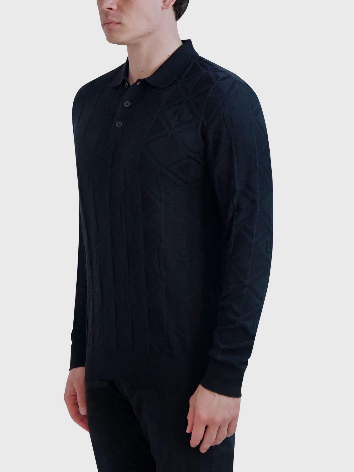 Sweater tipo polo Negro-3