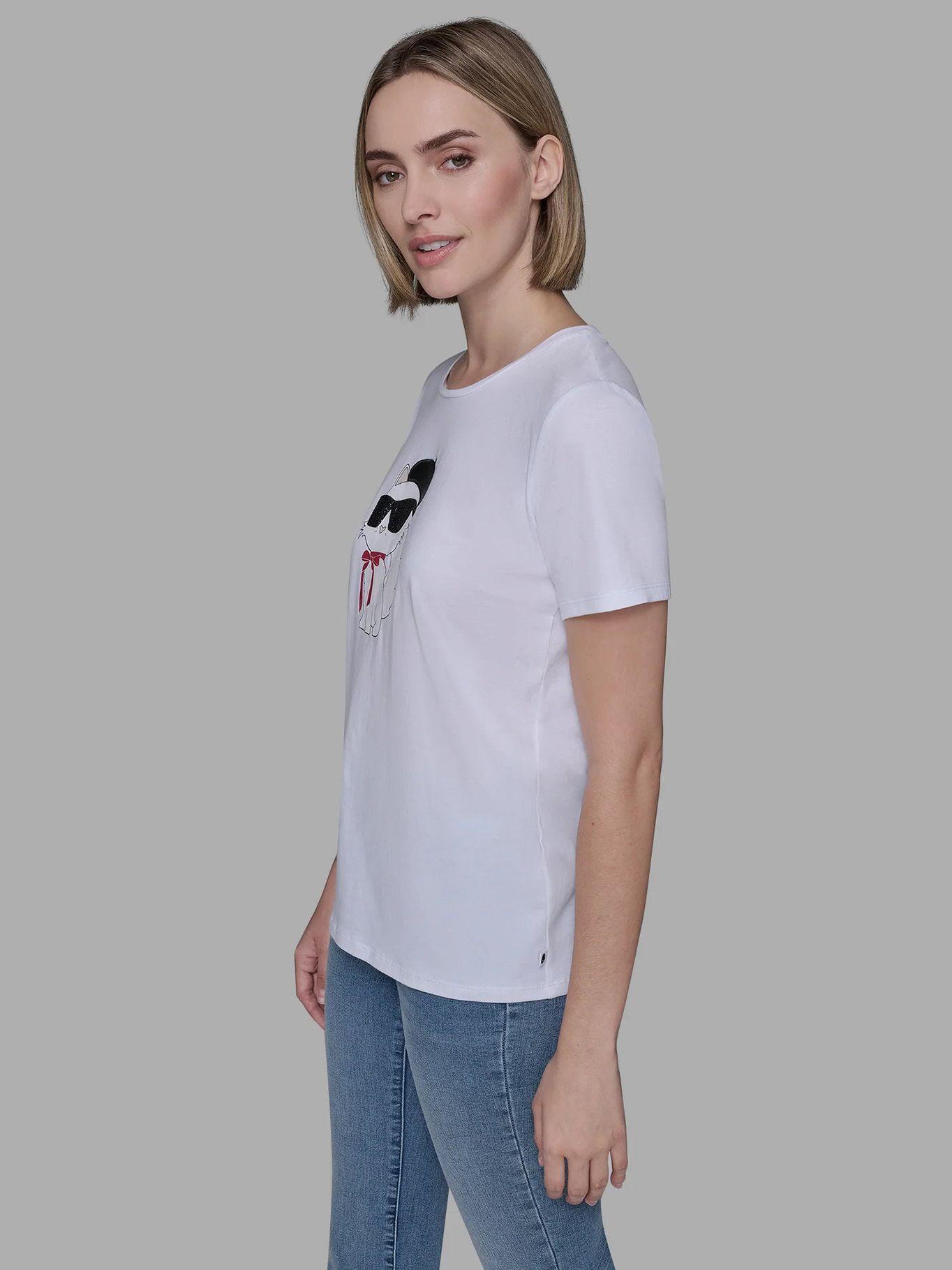 Polera estampado gráfico Choupette parisino Blanco-3