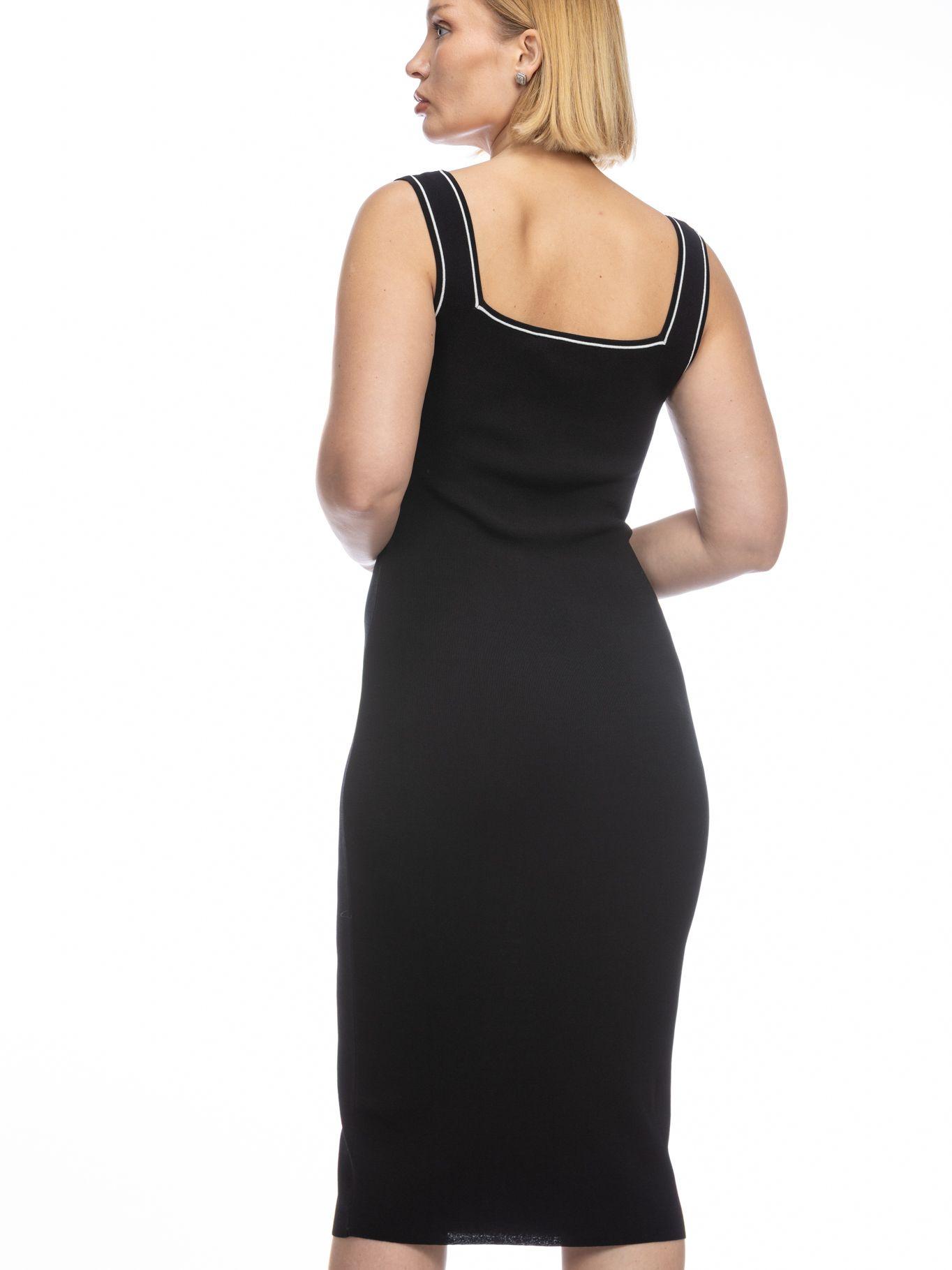 Vestido de punto con logo Negro Karl Lagerfeld-4