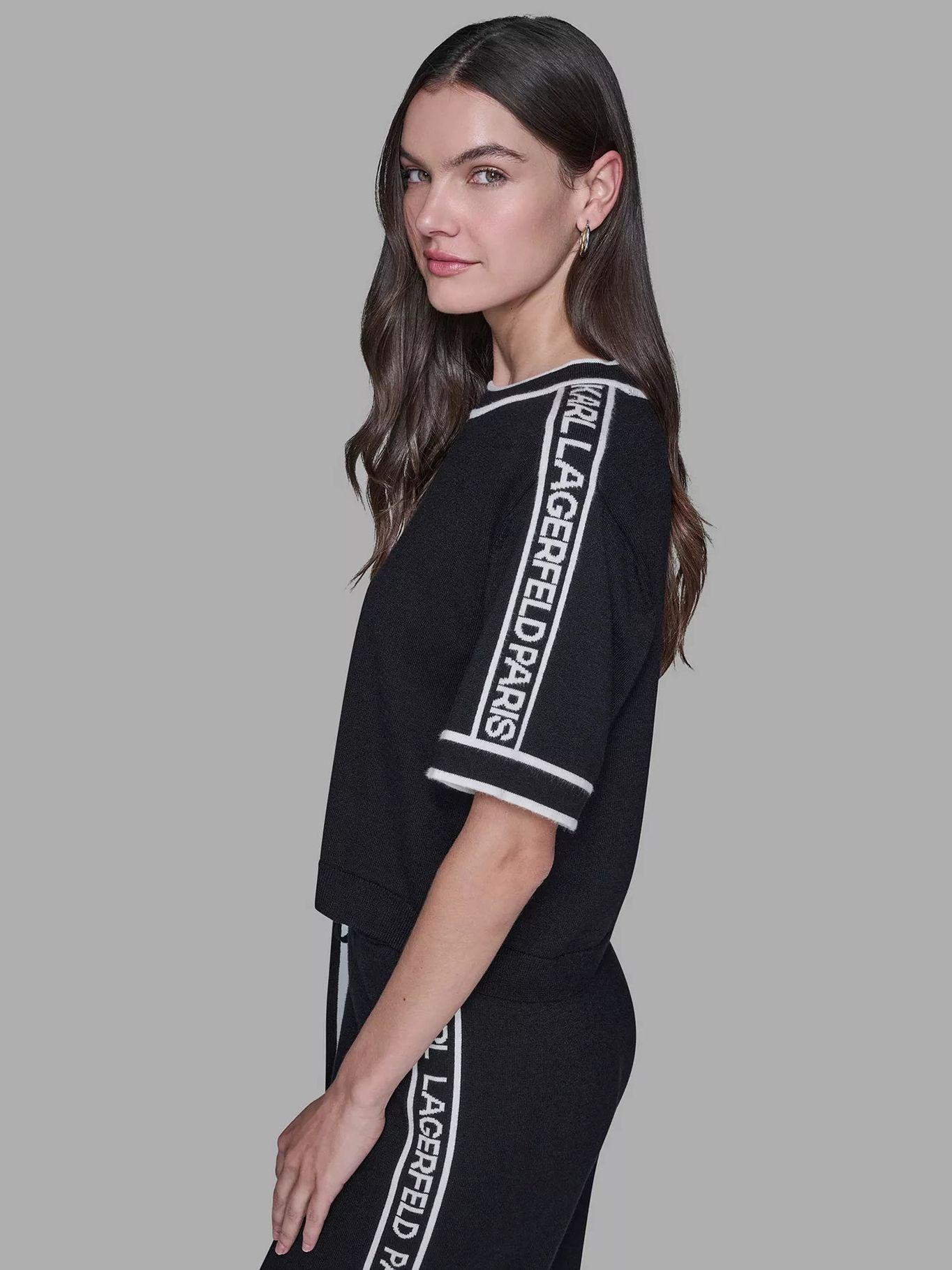 Sweater cuello redondo cinta logo Negro Karl Lagerfeld-4