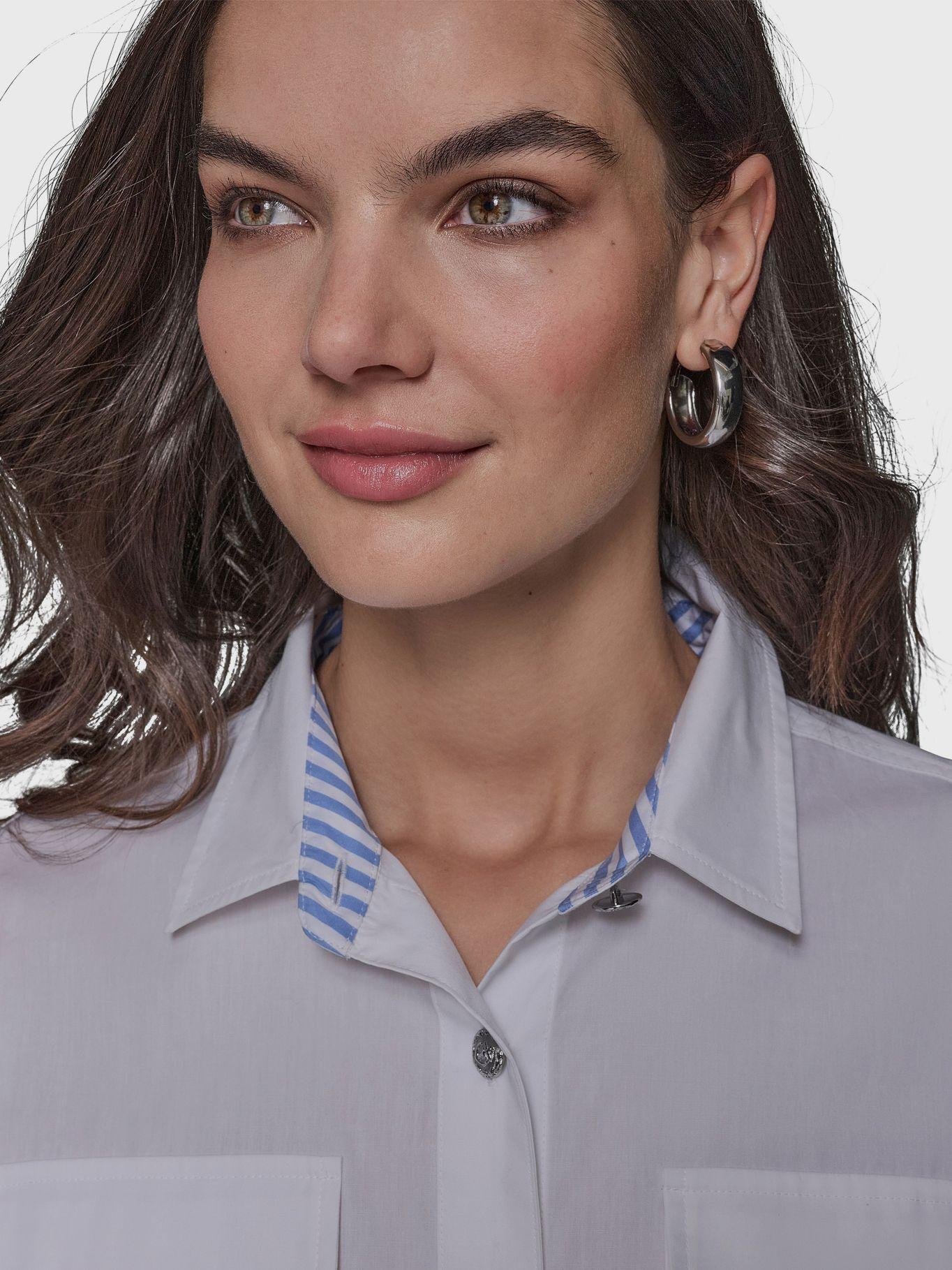 Camisa crop de popelina Blanco Karl Lagerfeld-3