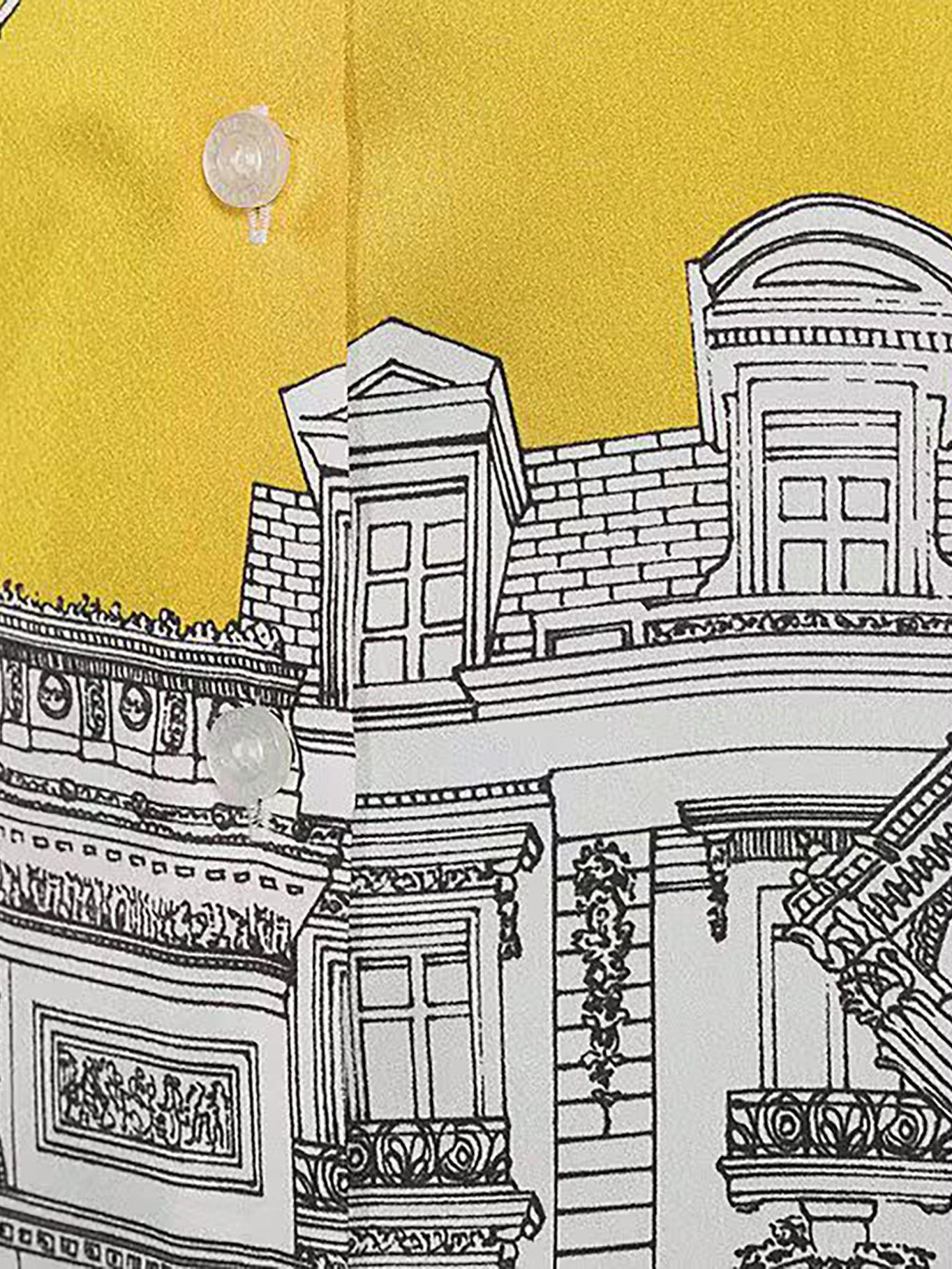 Camisa manga larga estampado frontal ciudad Blanco-3