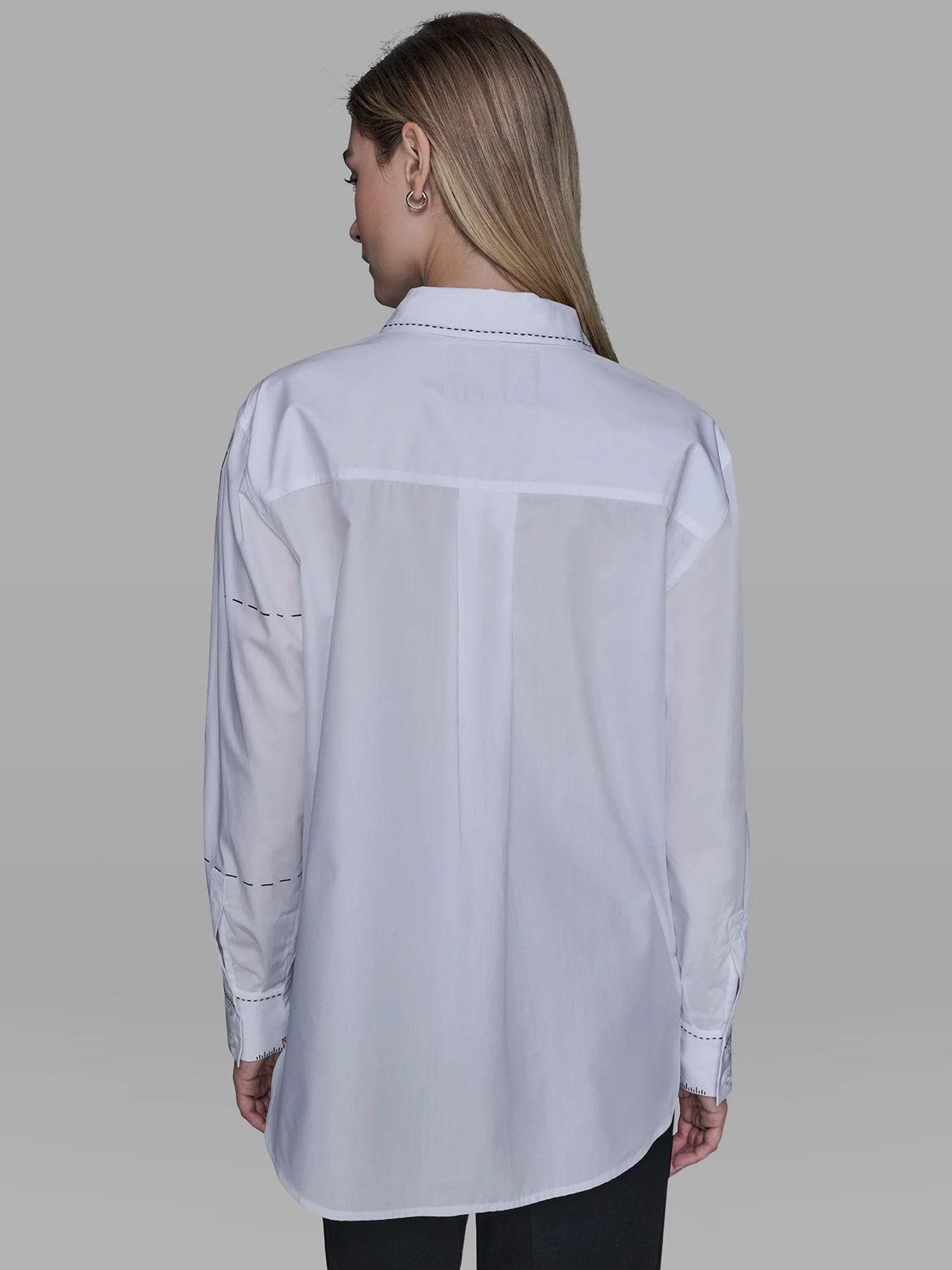 Camisa con gráficos de sastrería Blanco Karl Lagerfeld-3