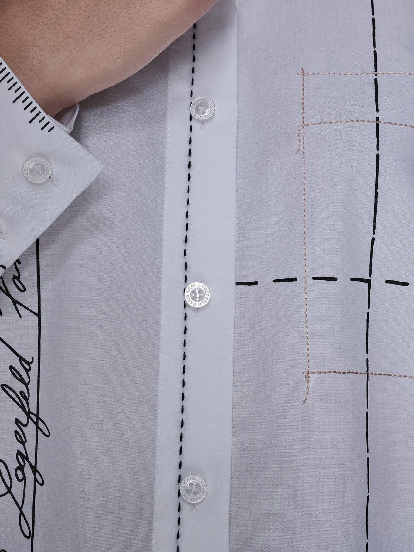 Camisa con gráficos de sastrería Blanco Karl Lagerfeld-6