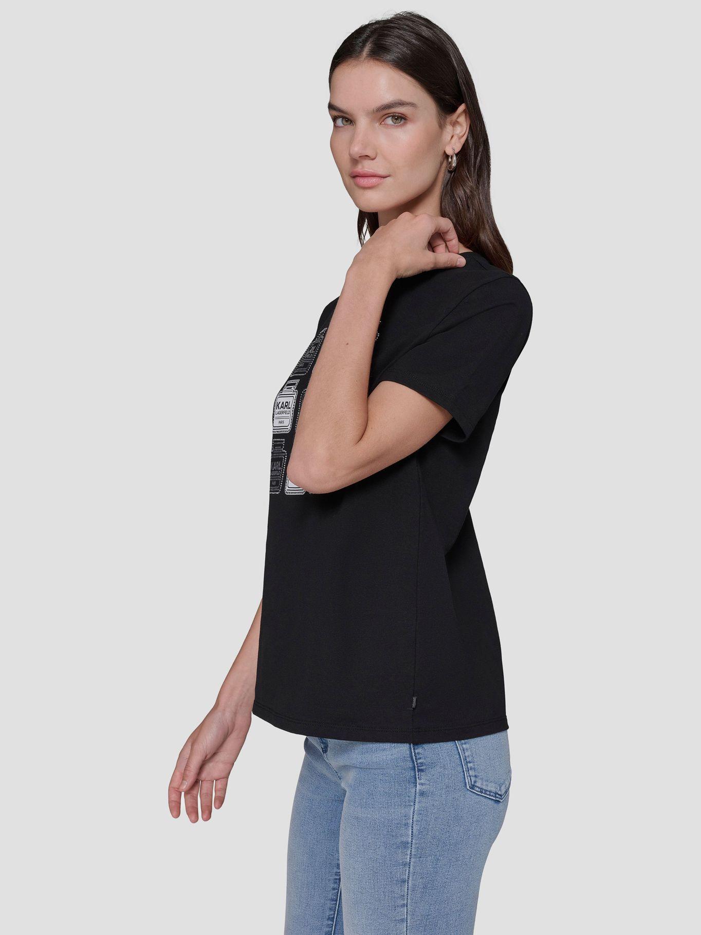 Polera con estampado de perfume Negro-3