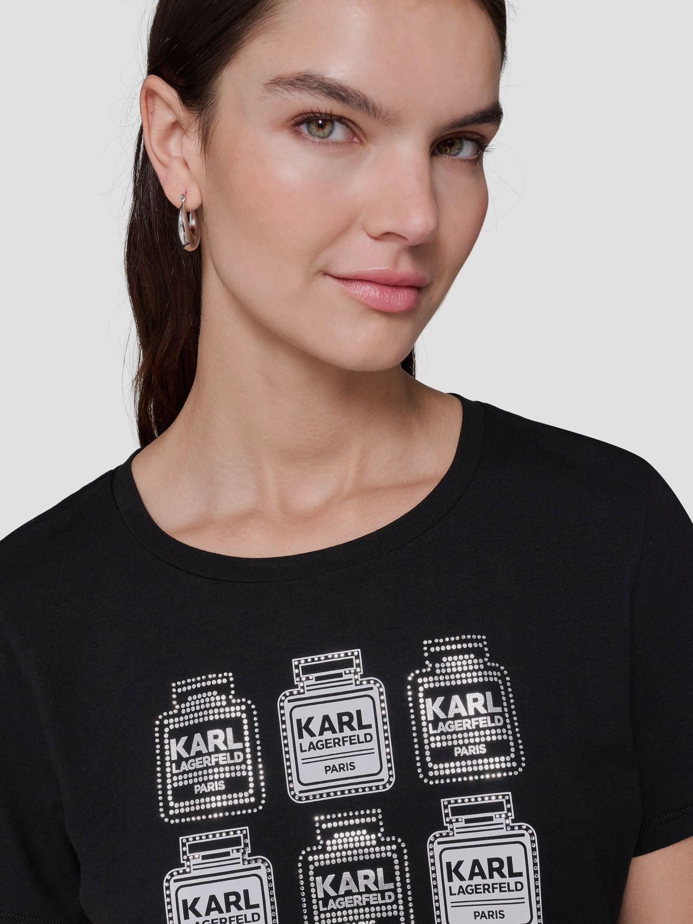 Polera con estampado de perfume Negro-4