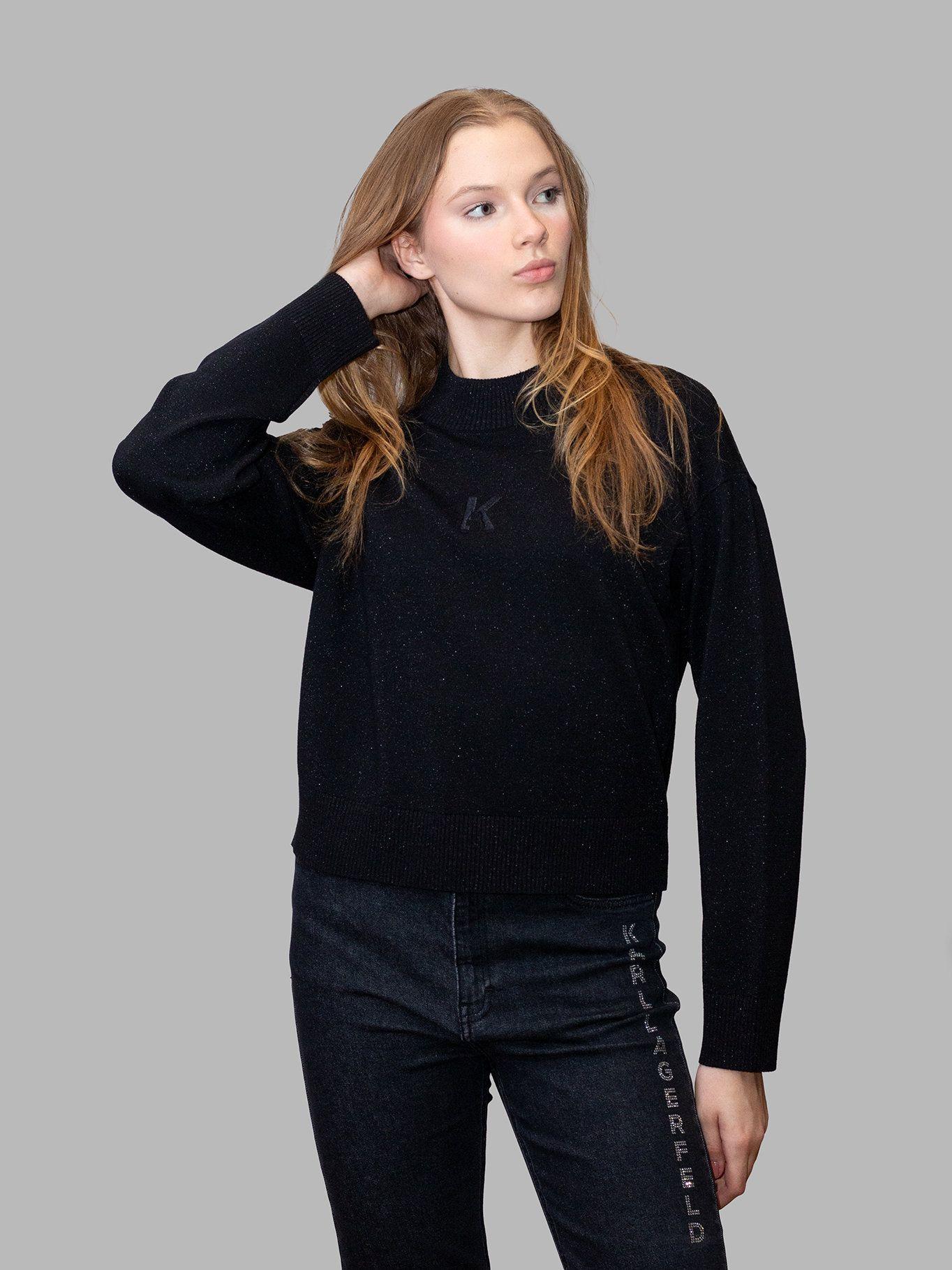 Sweater brillante con logo K Negro Karl Lagerfeld-2