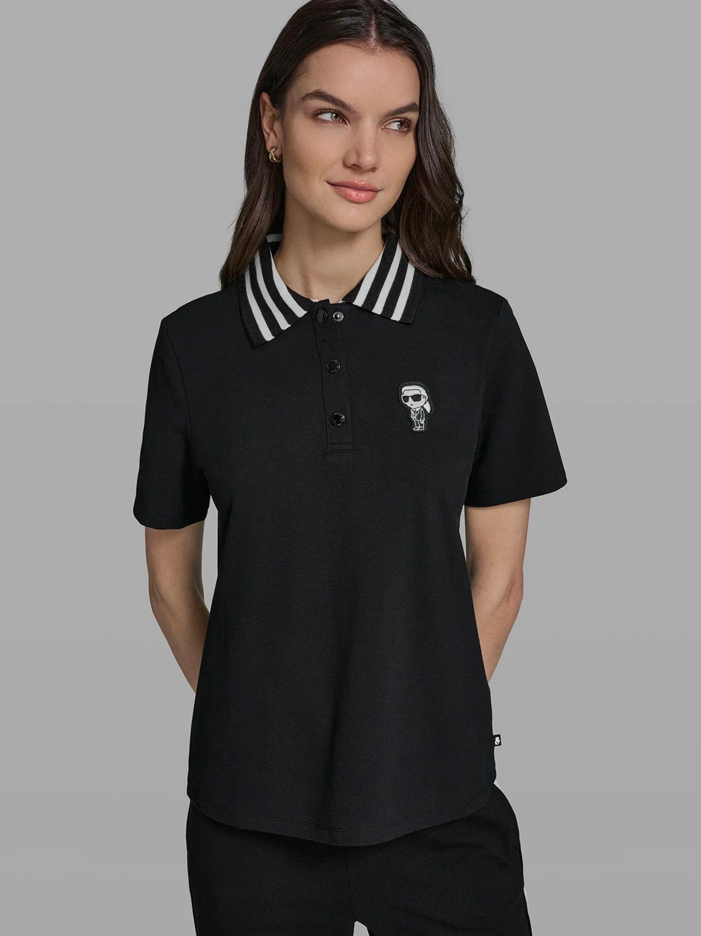Polo con parche de Karl Negro Karl Lagerfeld-0