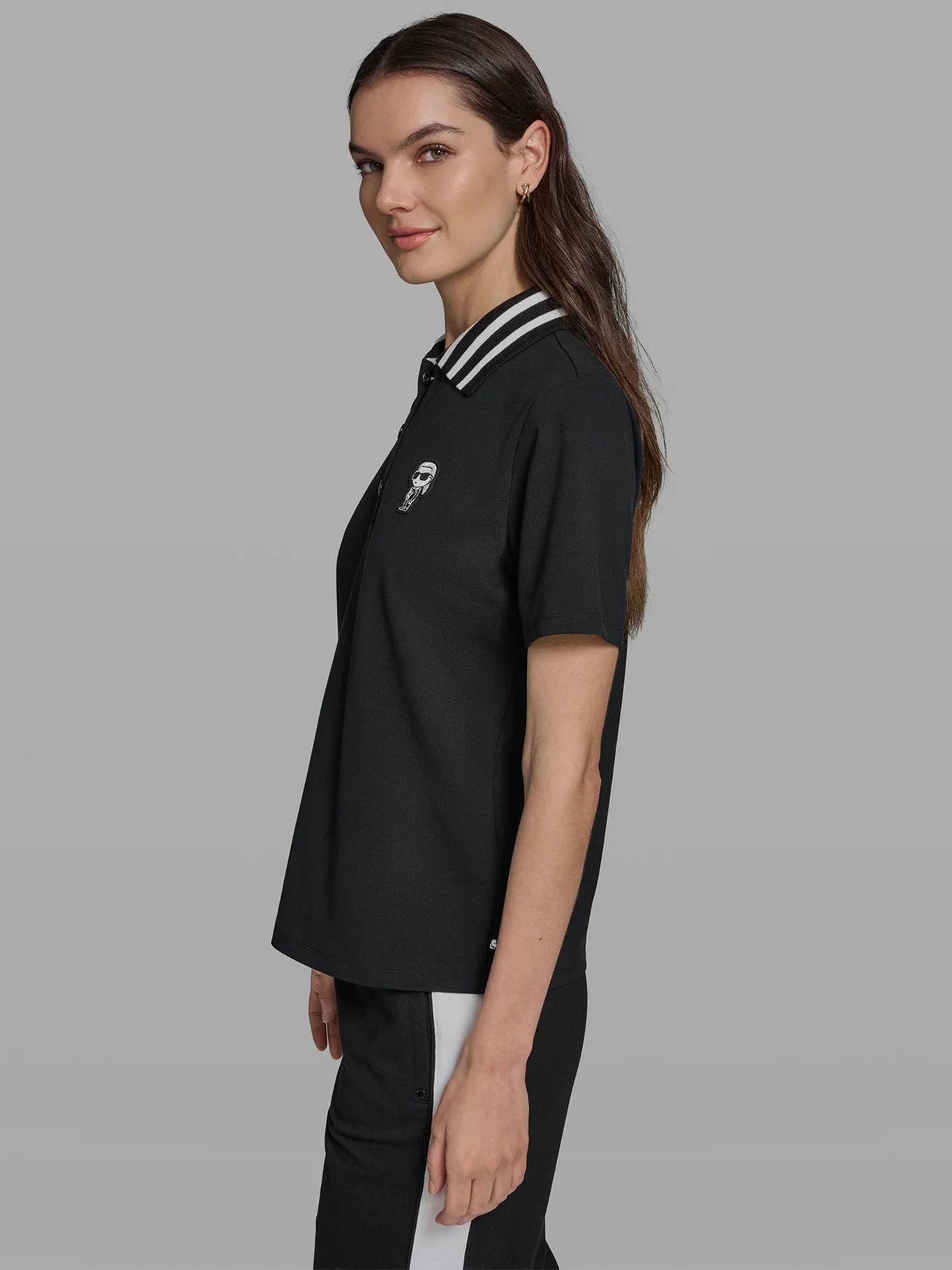 Polo con parche de Karl Negro Karl Lagerfeld-4