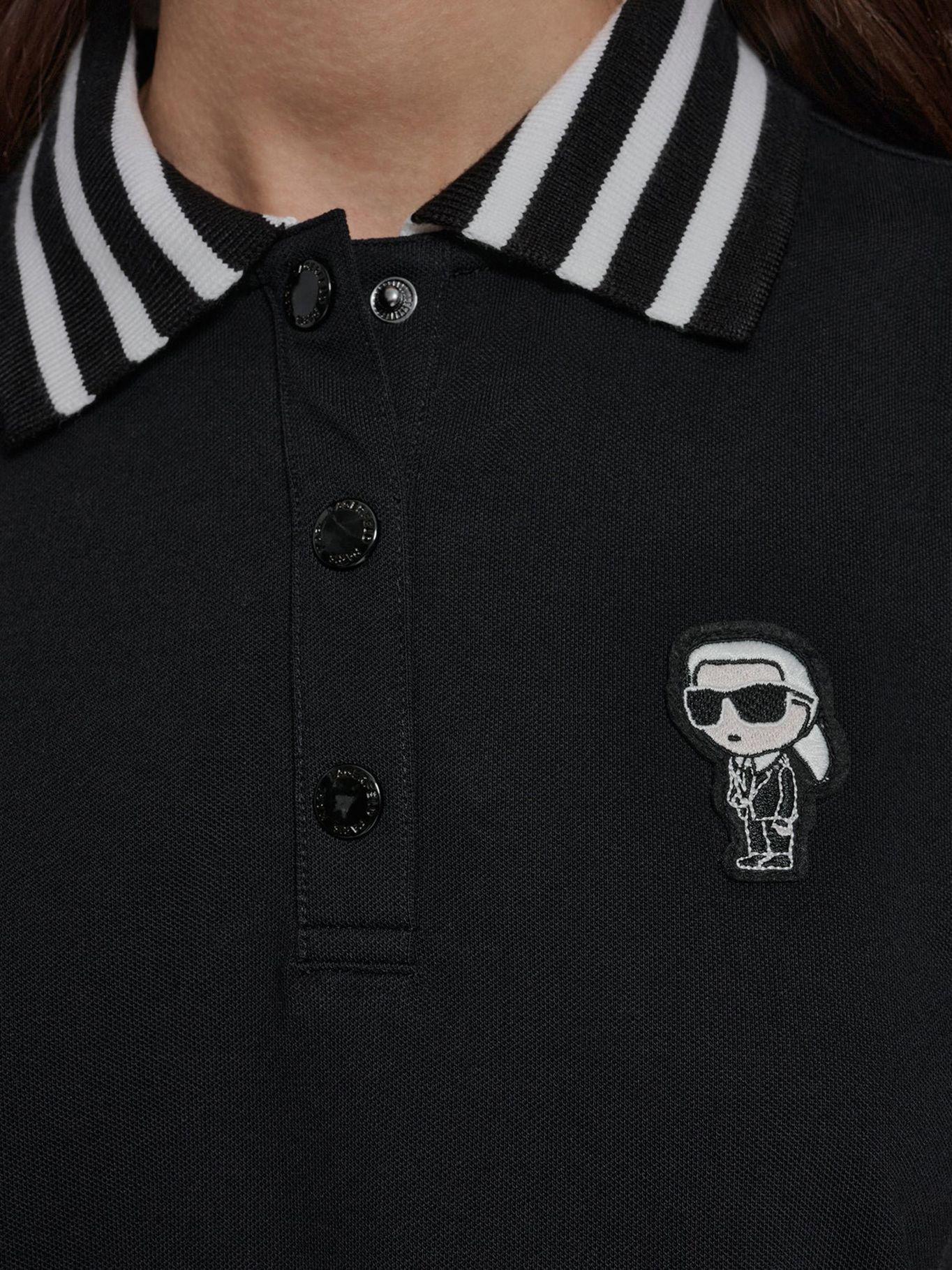 Polo con parche de Karl Negro Karl Lagerfeld-5