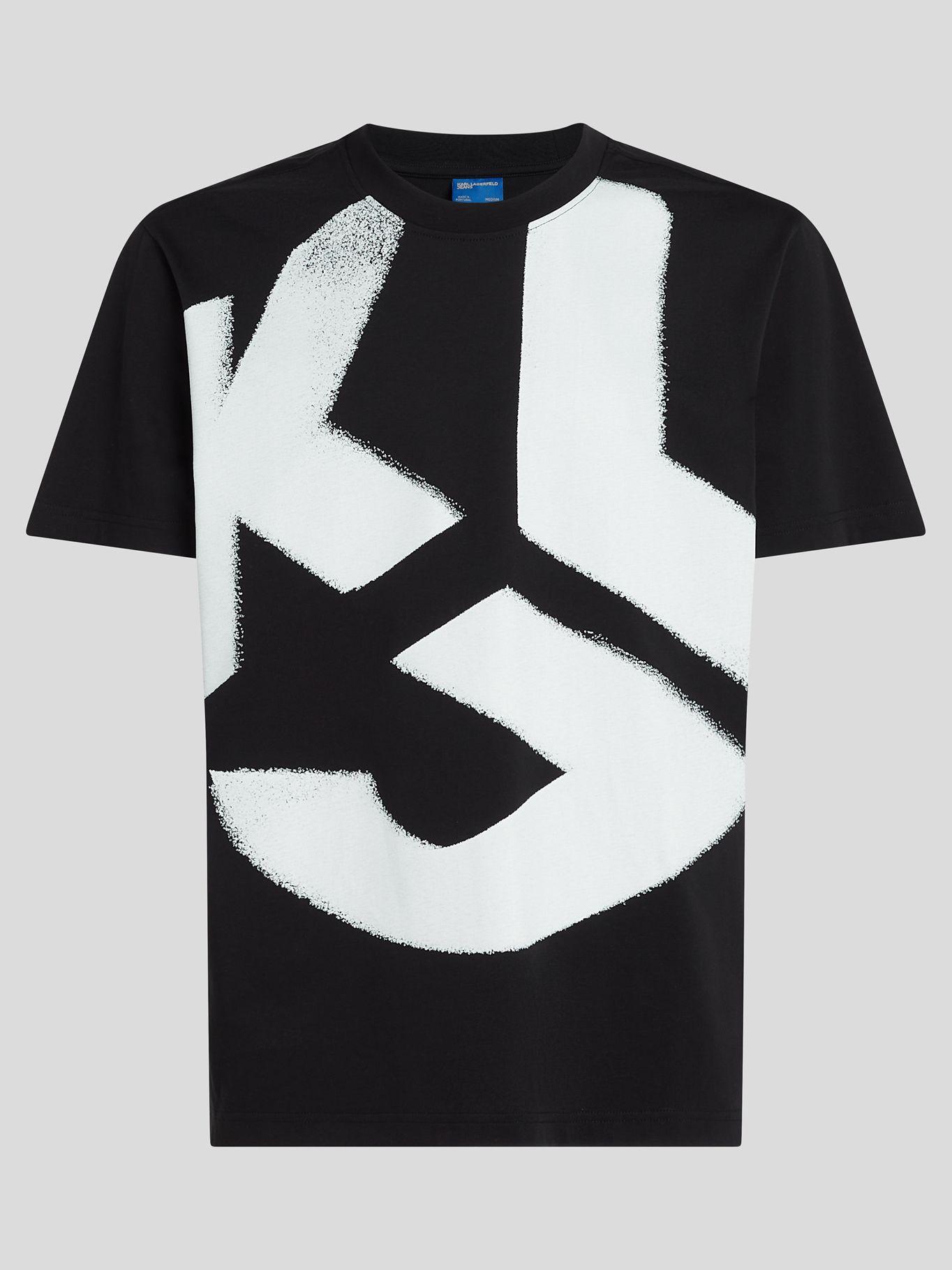 Polera regular de monograma Negro Karl Lagerfeld-4