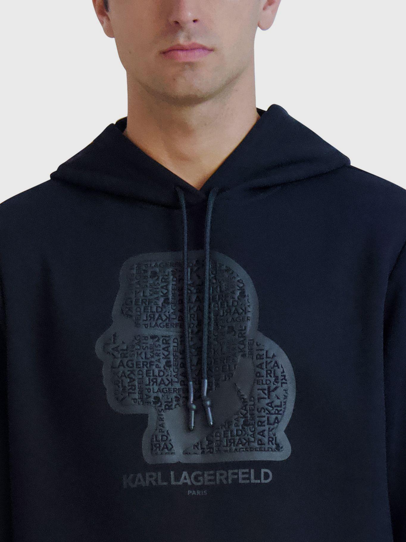 Polerón con gorro con gráfico de perfil-5