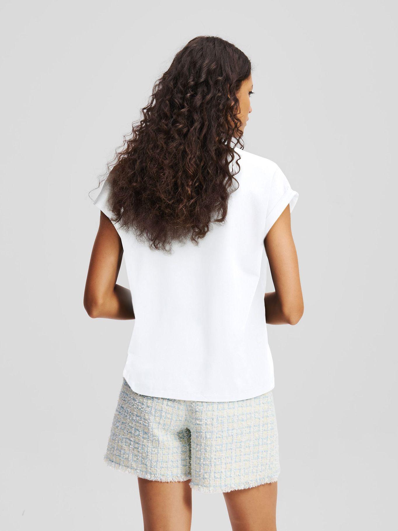 Polera de pedrería KARL signature Blanco Karl Lagerfeld-2