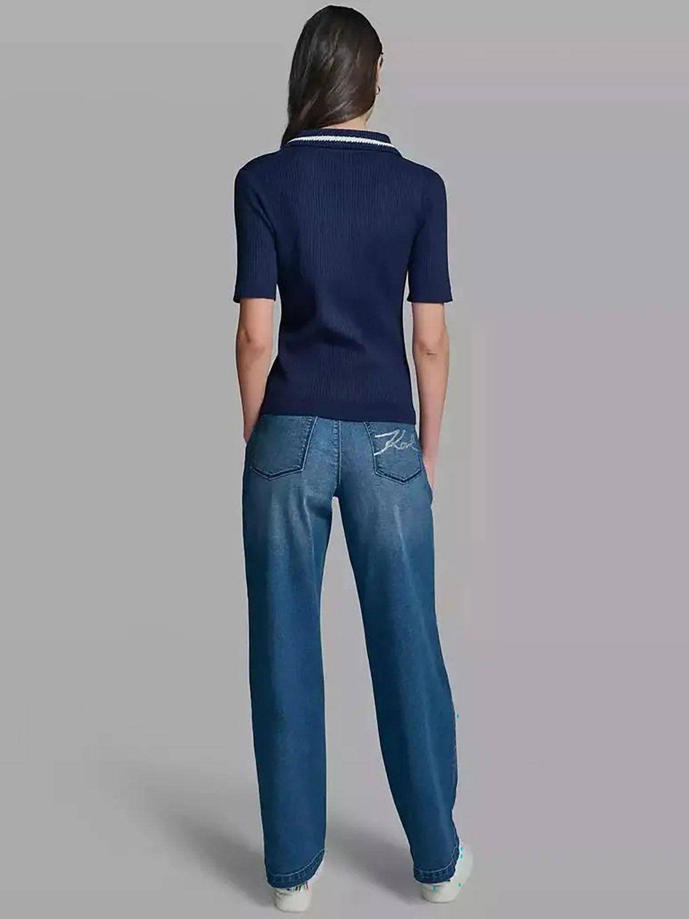 Sweater manga corta  crochet Azul Karl Lagerfeld-2