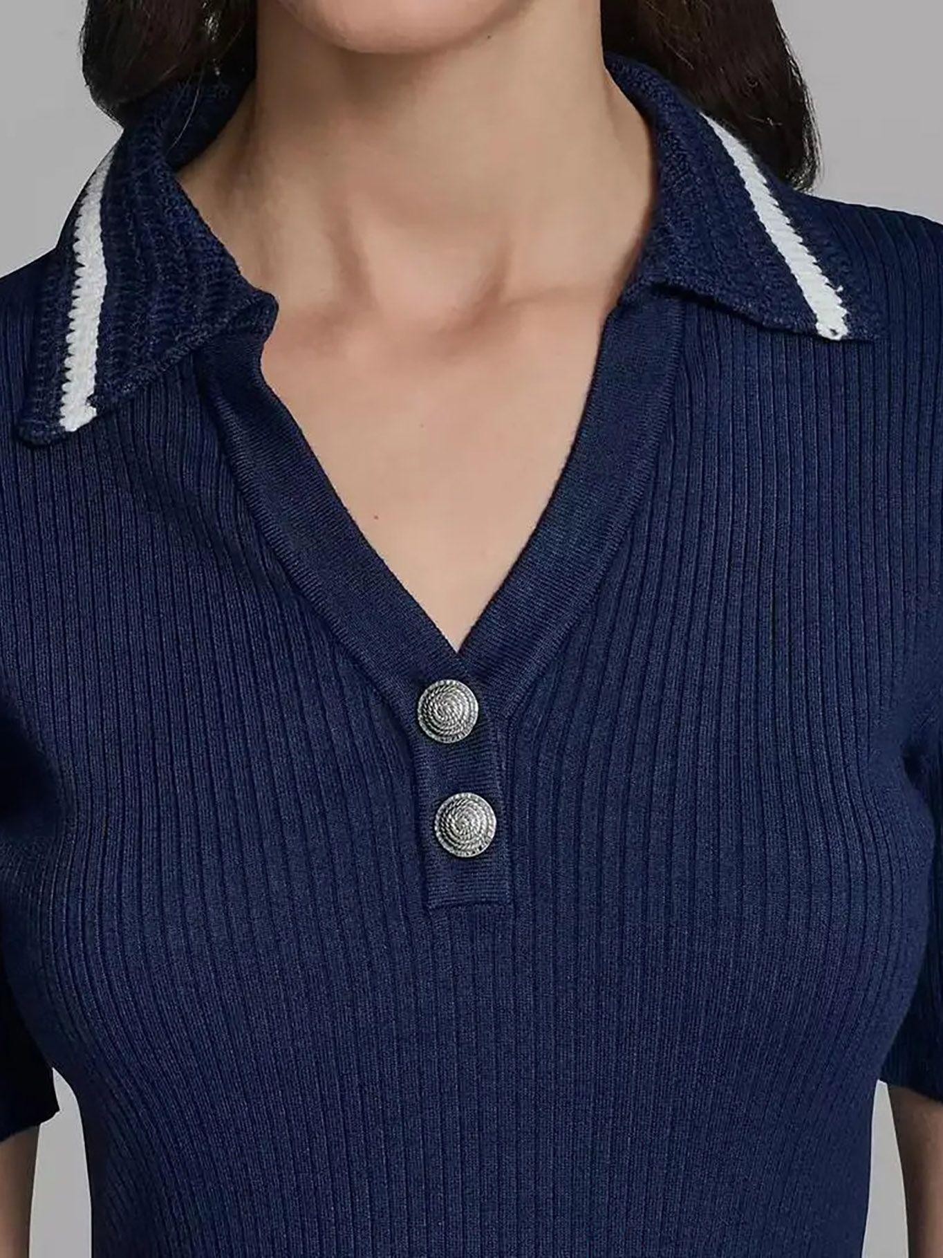 Sweater manga corta  crochet Azul Karl Lagerfeld-5