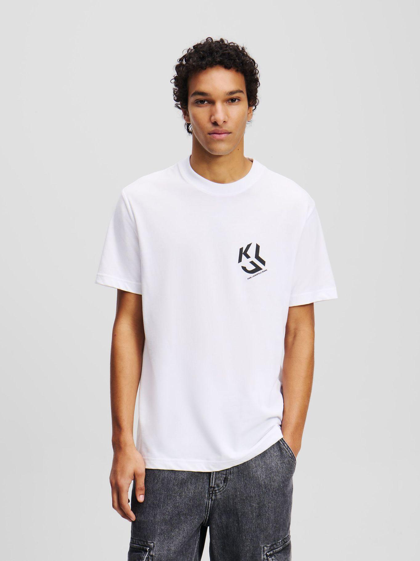 Polera regular con mono Blanco Karl Lagerfeld-0