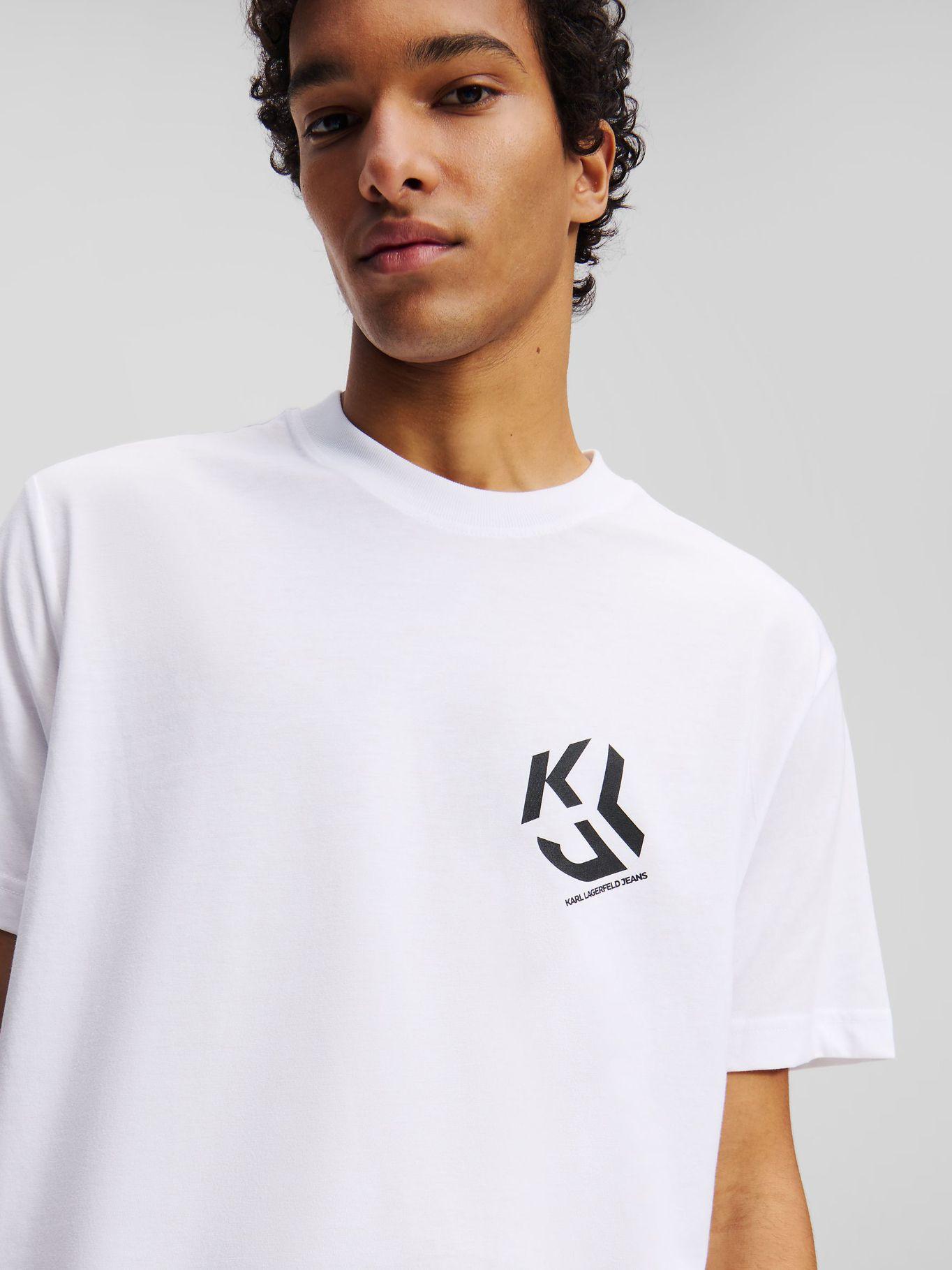 Polera regular con mono Blanco Karl Lagerfeld-3