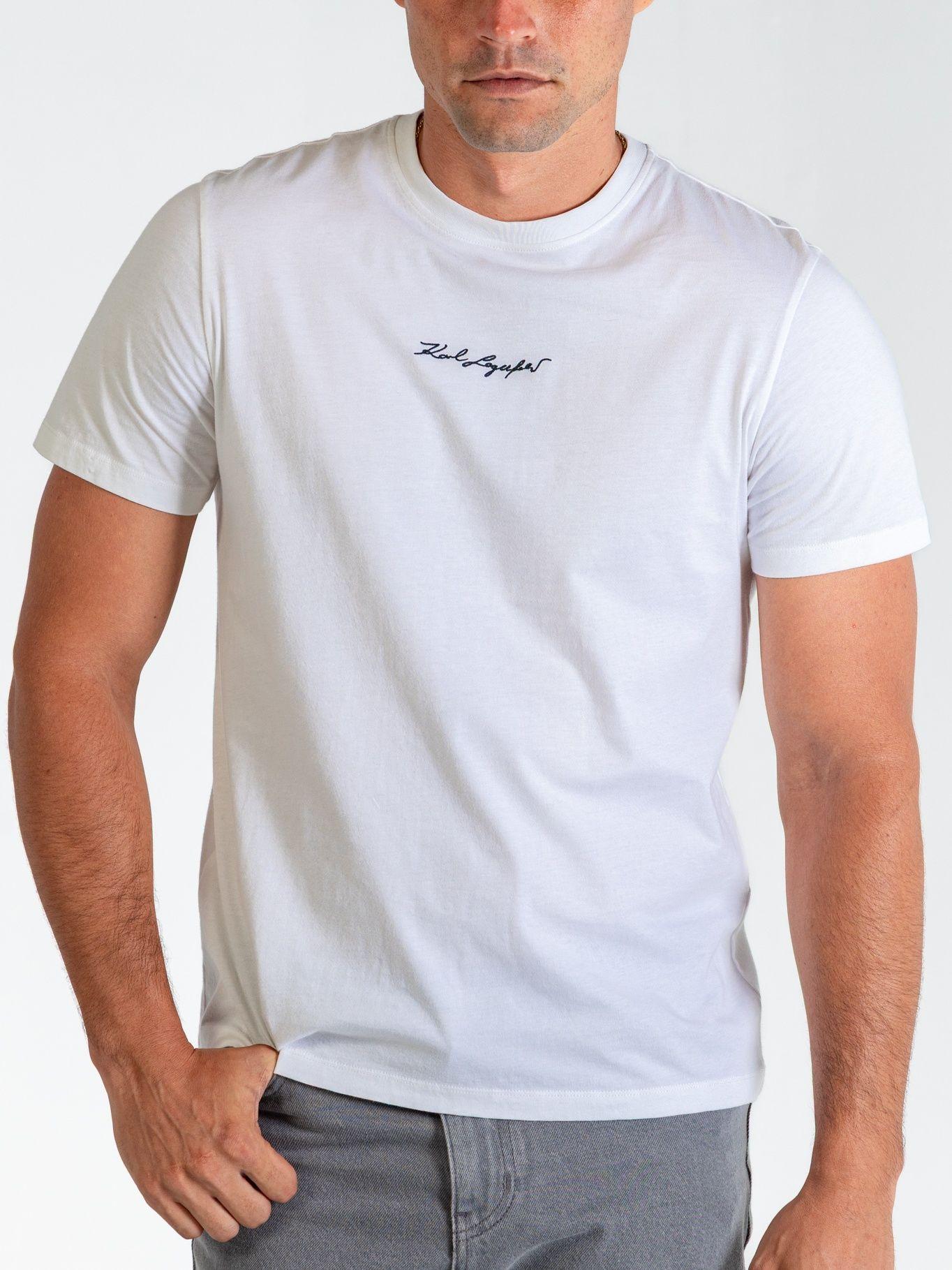 Polera essential y firma bordada Blanco Karl-3