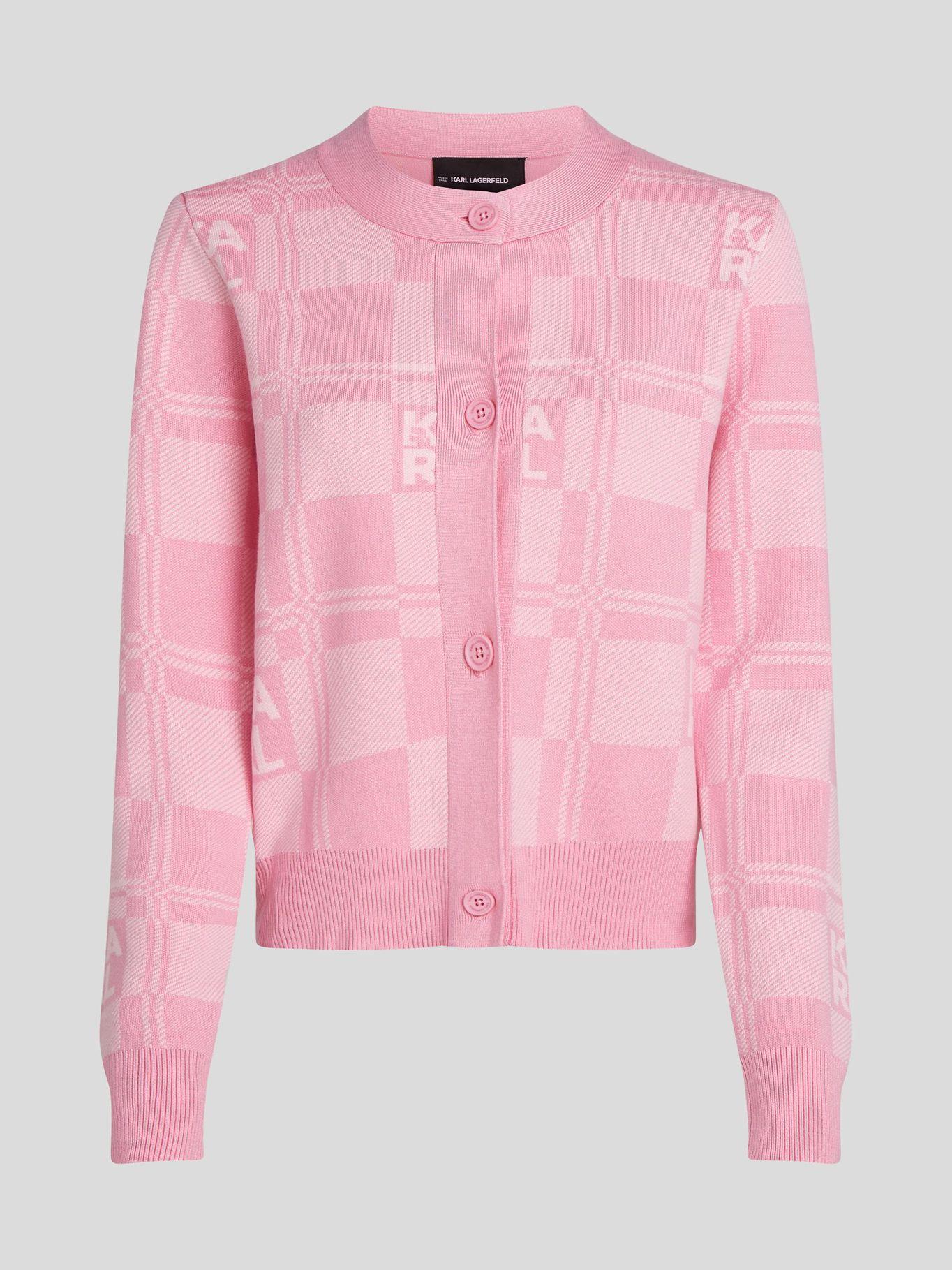 Sweater de punto con botones Rosado Karl Lagerfeld-0