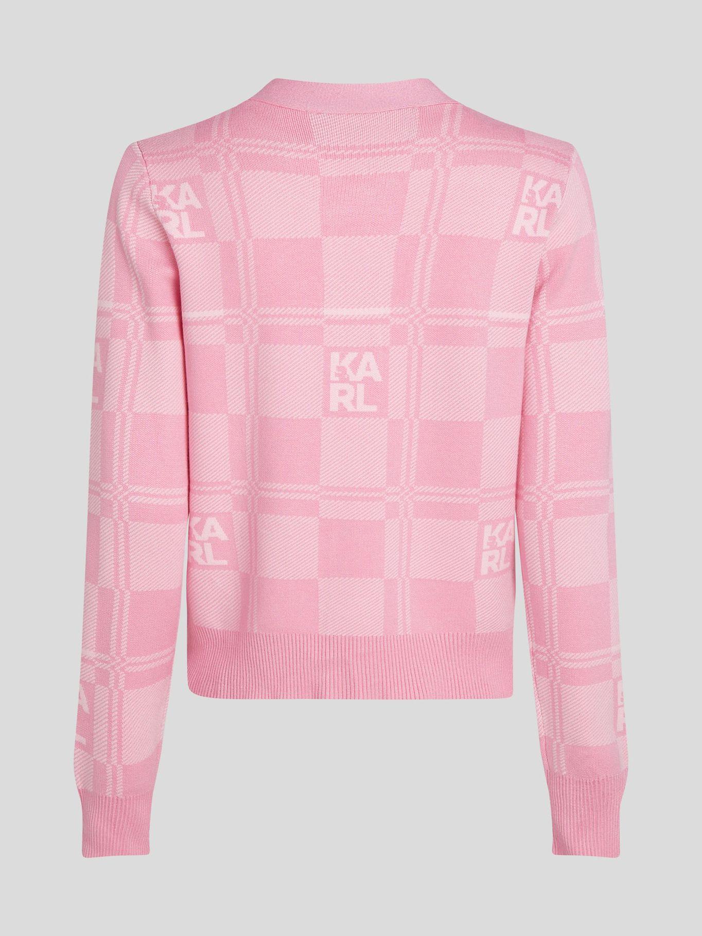 Sweater de punto con botones Rosado Karl Lagerfeld-1
