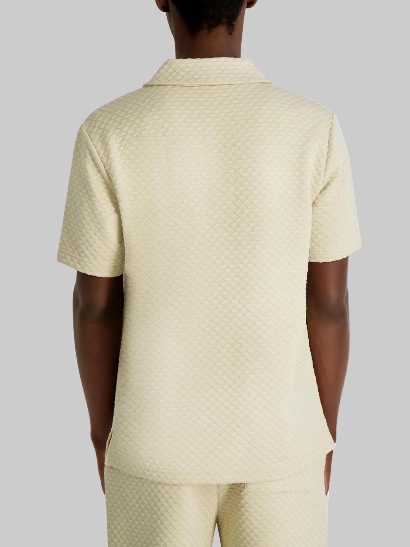 Polo de jacquard con diseño triangular Blanco Karl-2