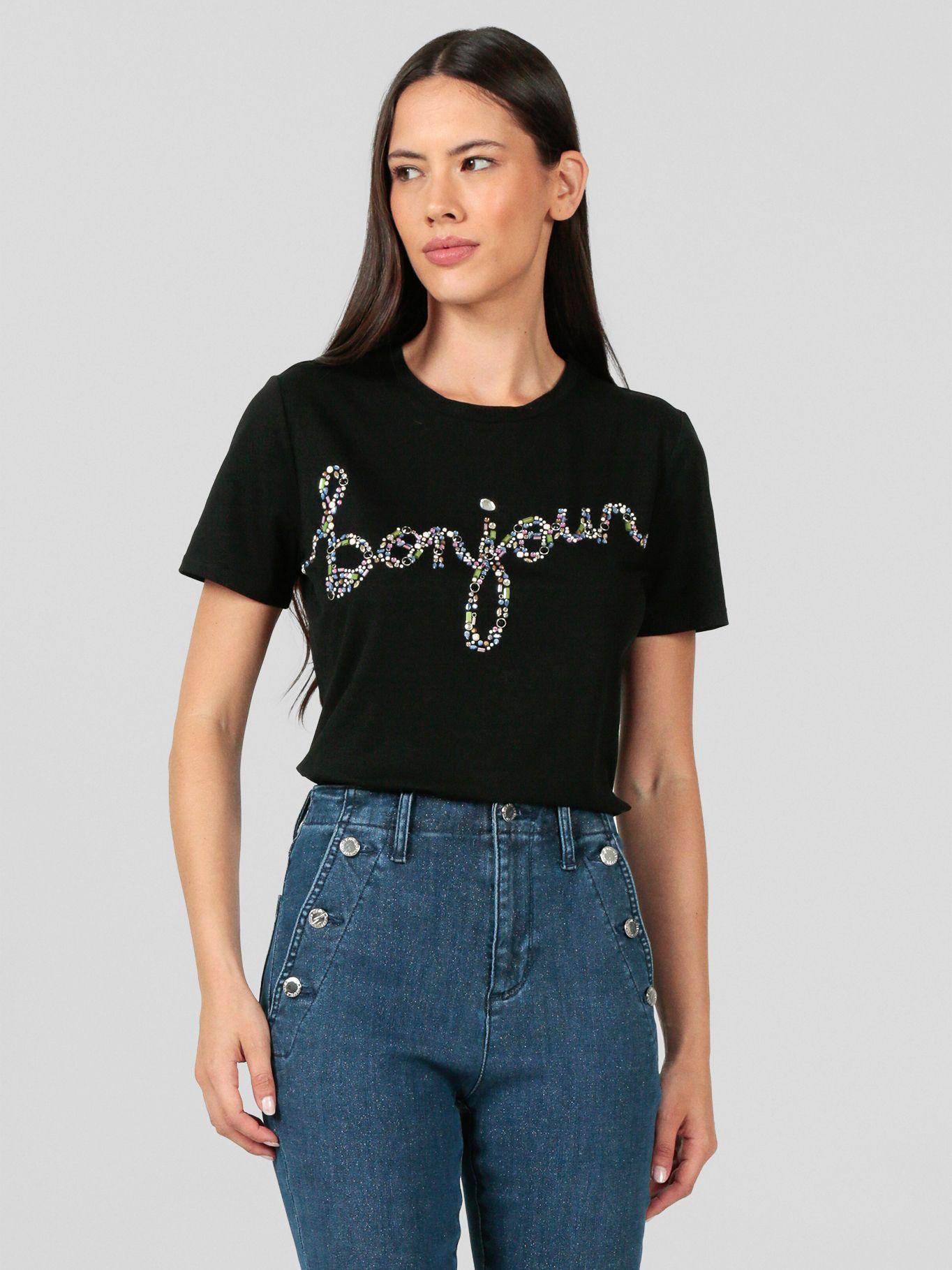 Polera bonjour Negro Karl Lagerfeld-0