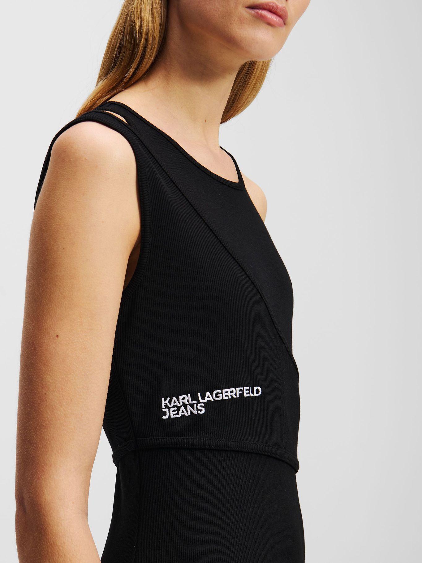 Vestido acanalado sin mangas Negro Karl Lagerfeld-1