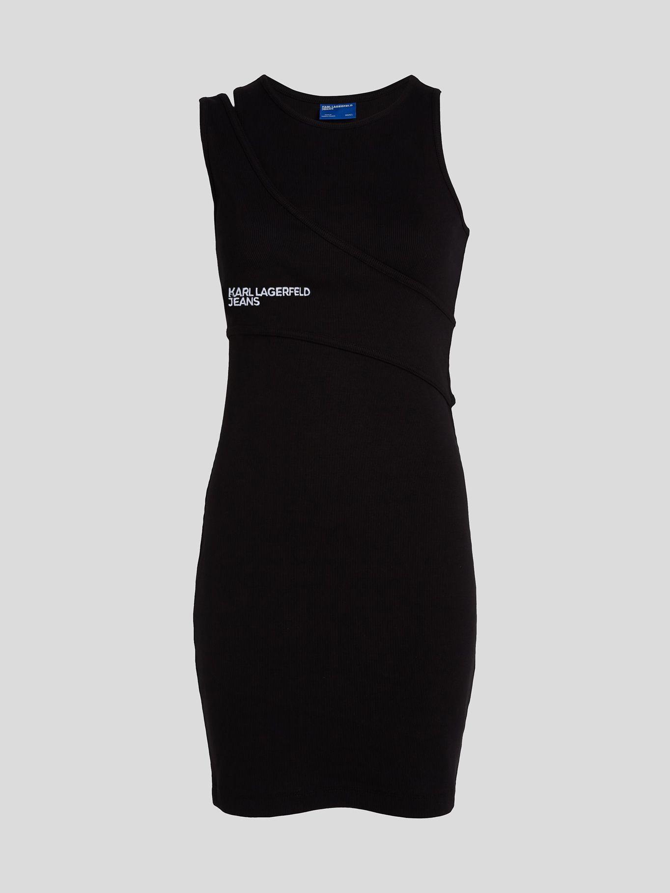 Vestido acanalado sin mangas Negro Karl Lagerfeld-4