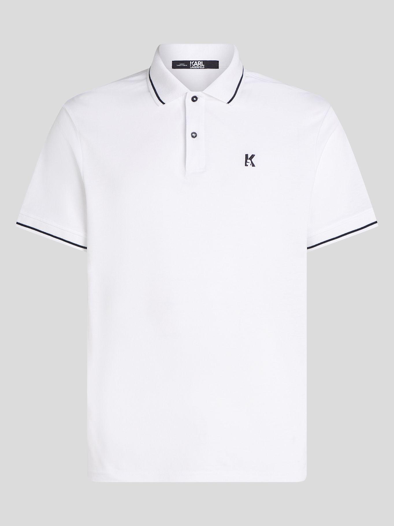 Polo con  ribetes en contraste Blanco Karl Lagerfeld-0