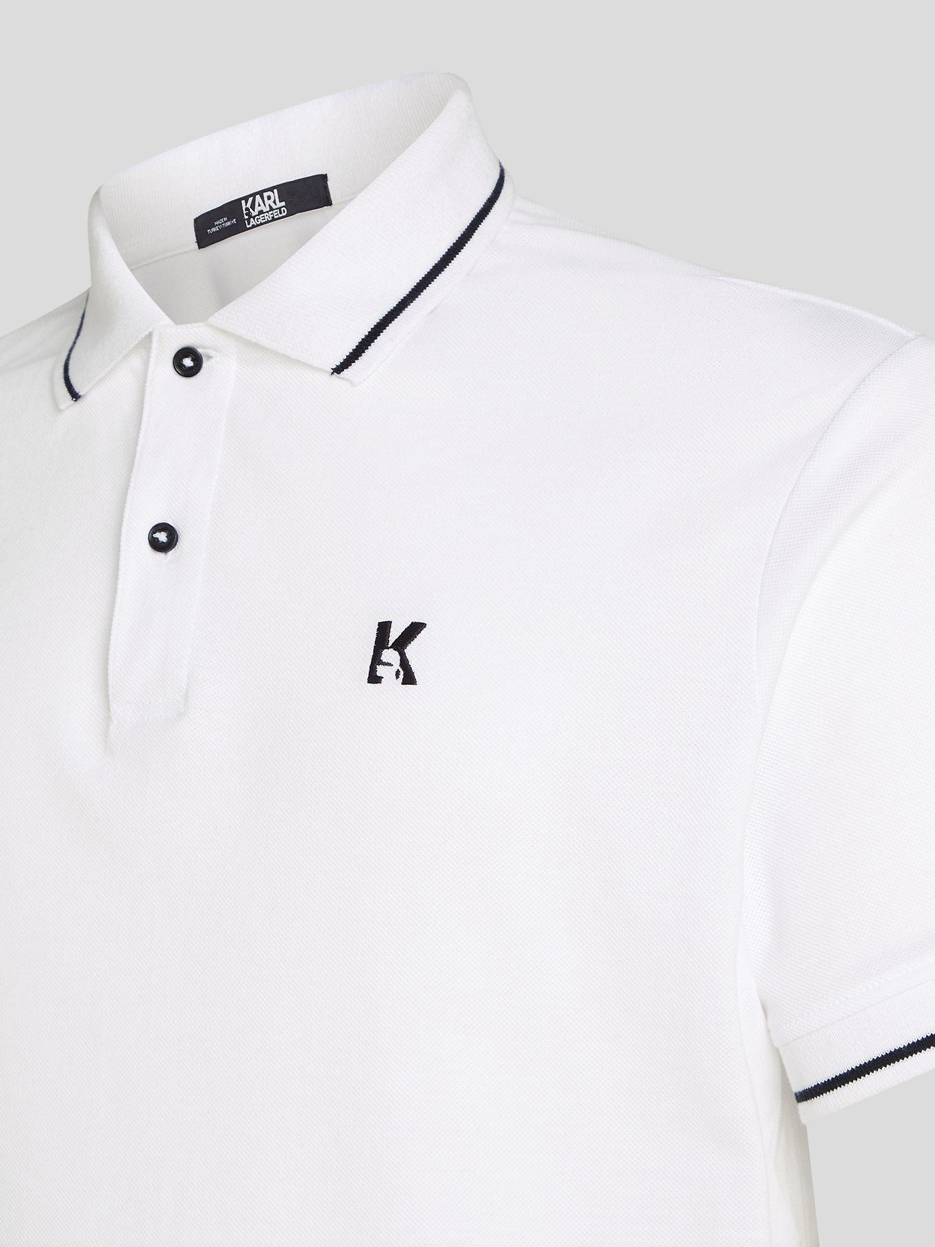Polo con  ribetes en contraste Blanco Karl Lagerfeld-2