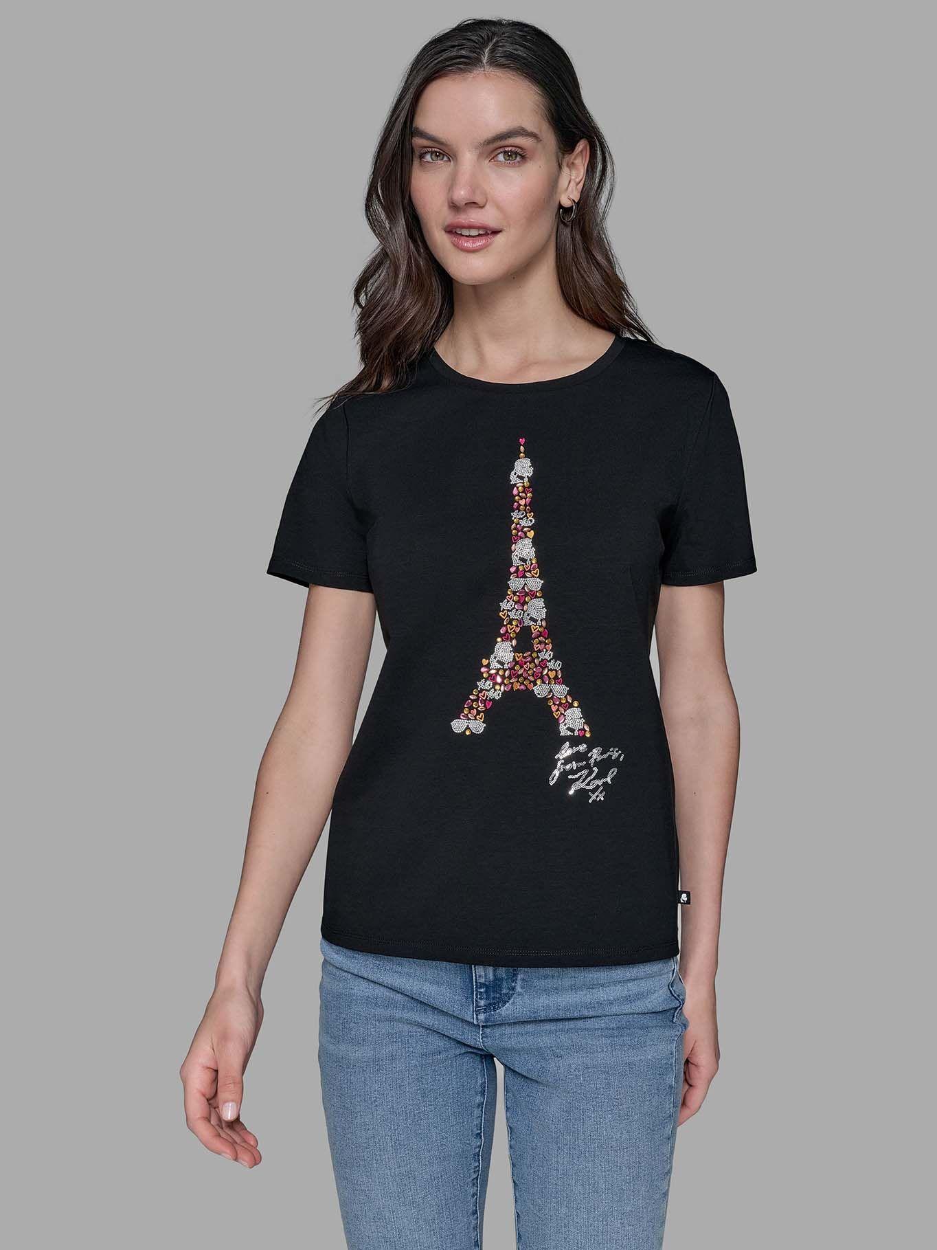 Polera con estampado Torre Eiffel Negro Karl Lagerfeld-0