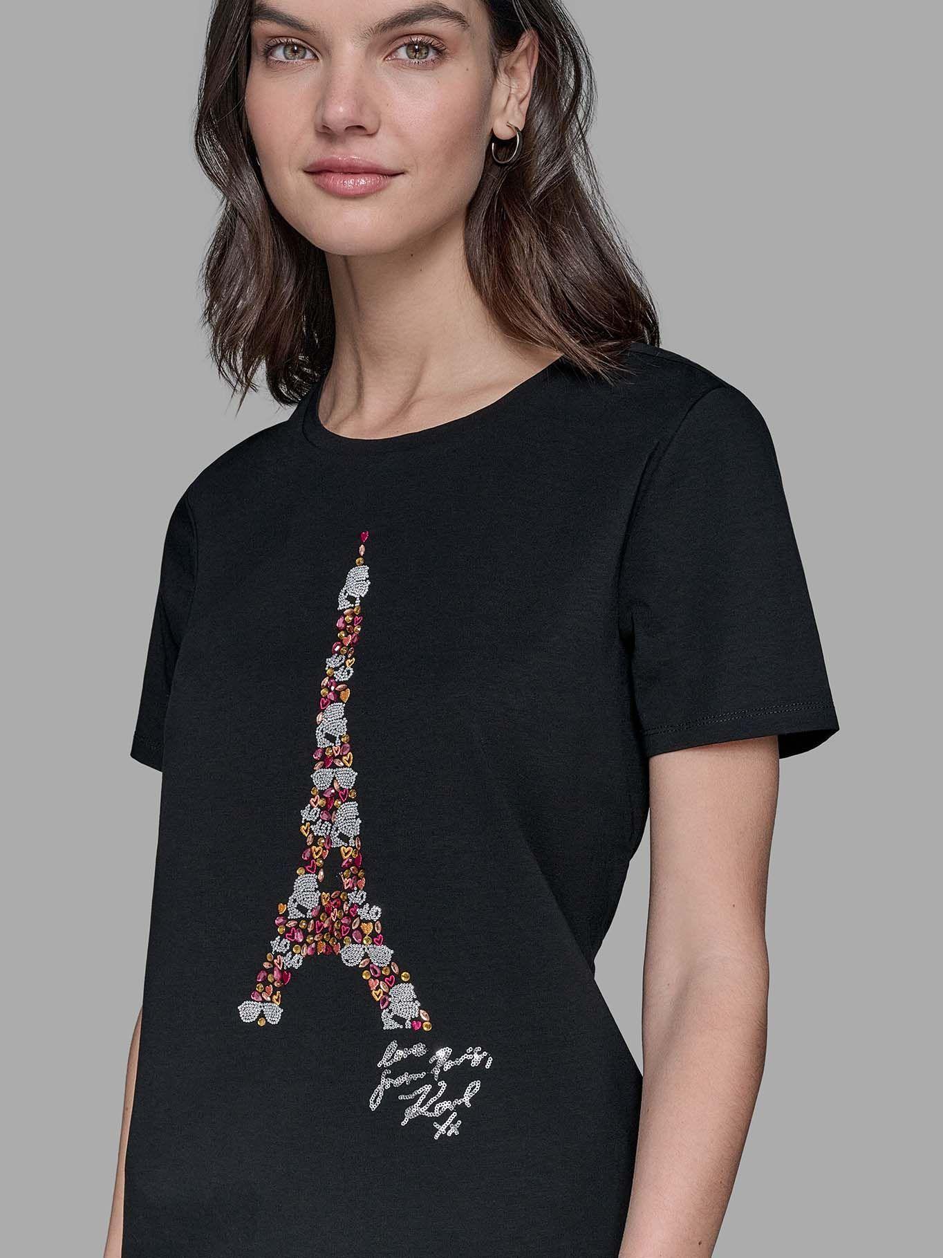 Polera con estampado Torre Eiffel Negro Karl Lagerfeld-4
