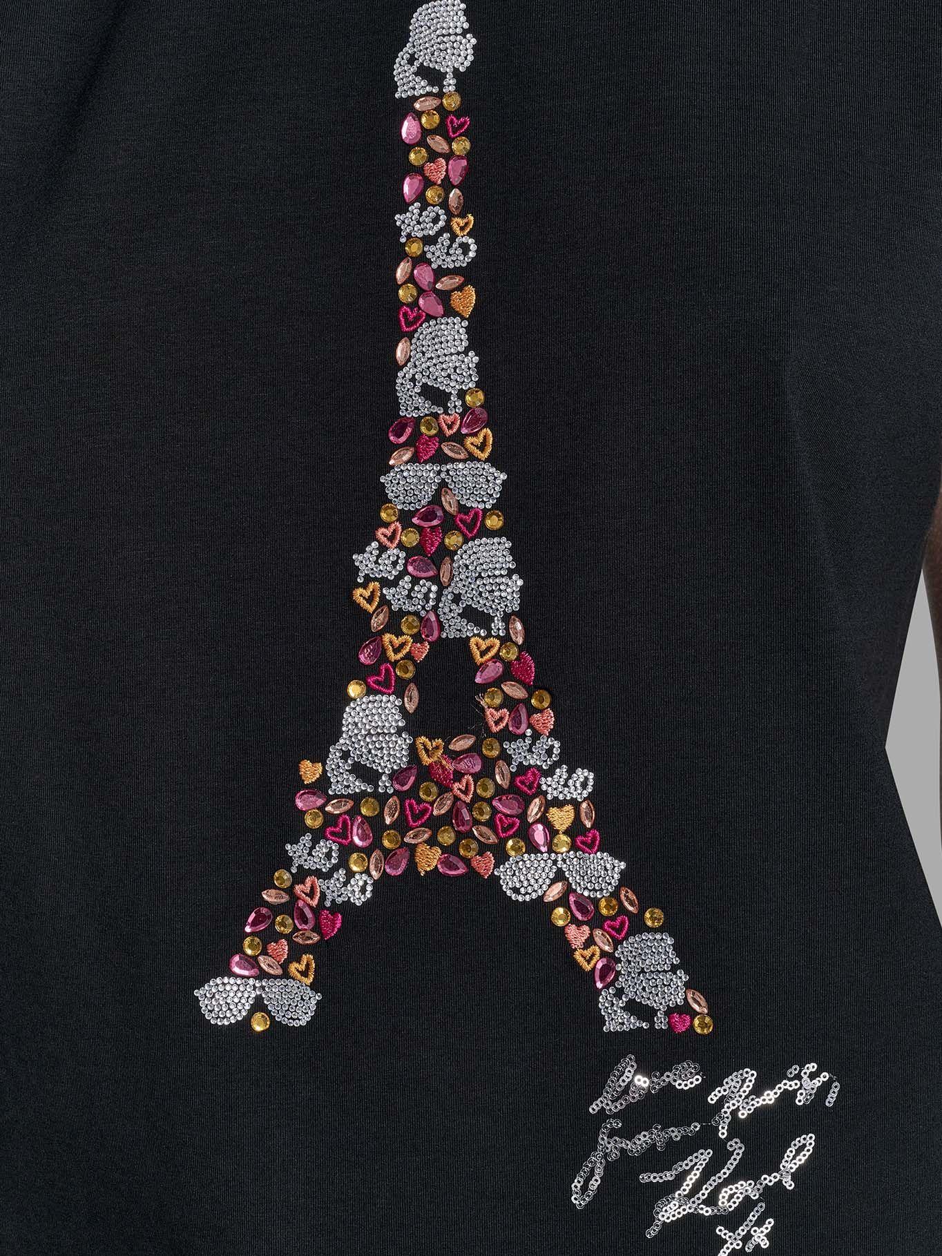 Polera con estampado Torre Eiffel Negro Karl Lagerfeld-5