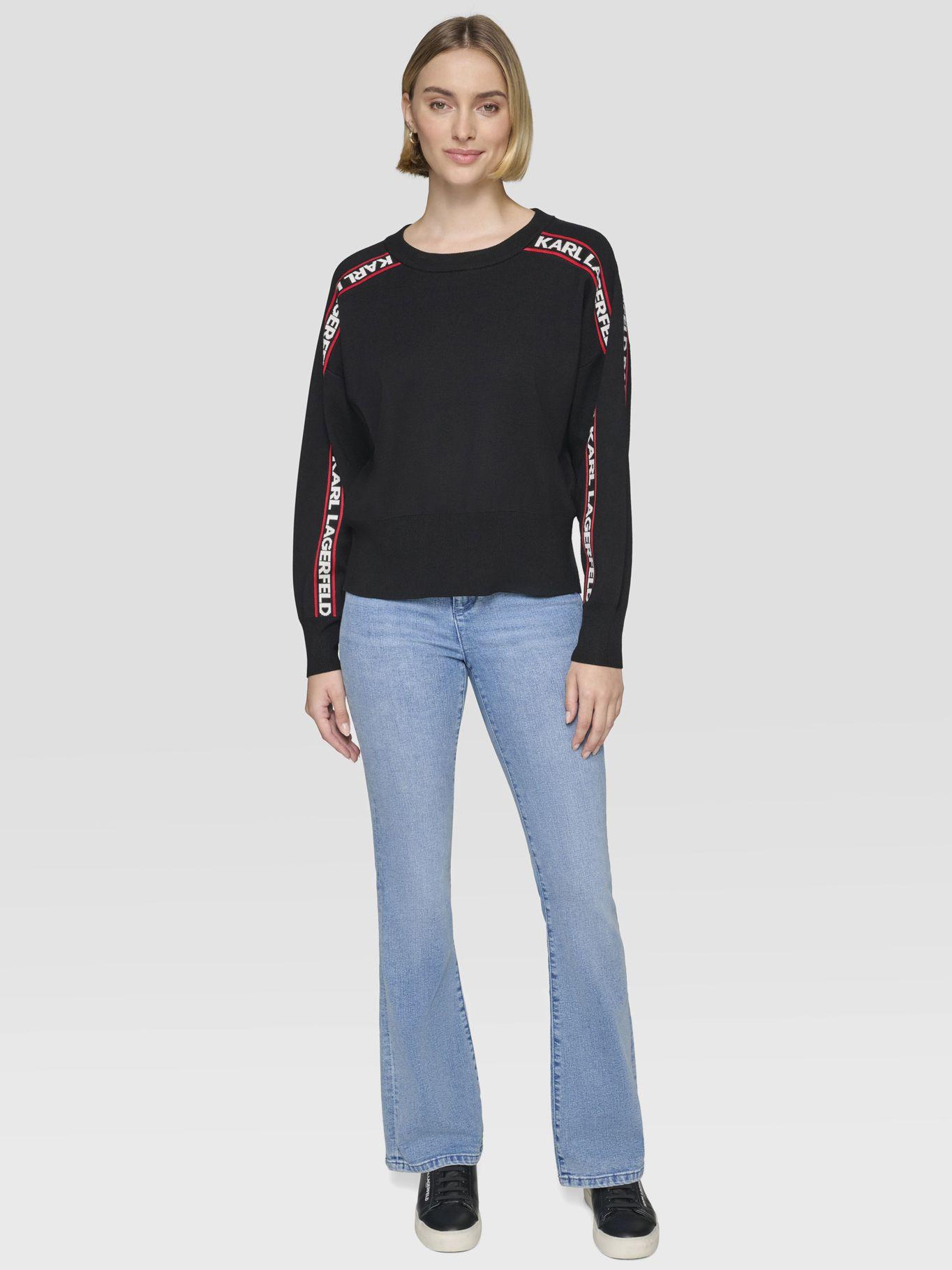 Sweater pullover con logo en las mangas-1