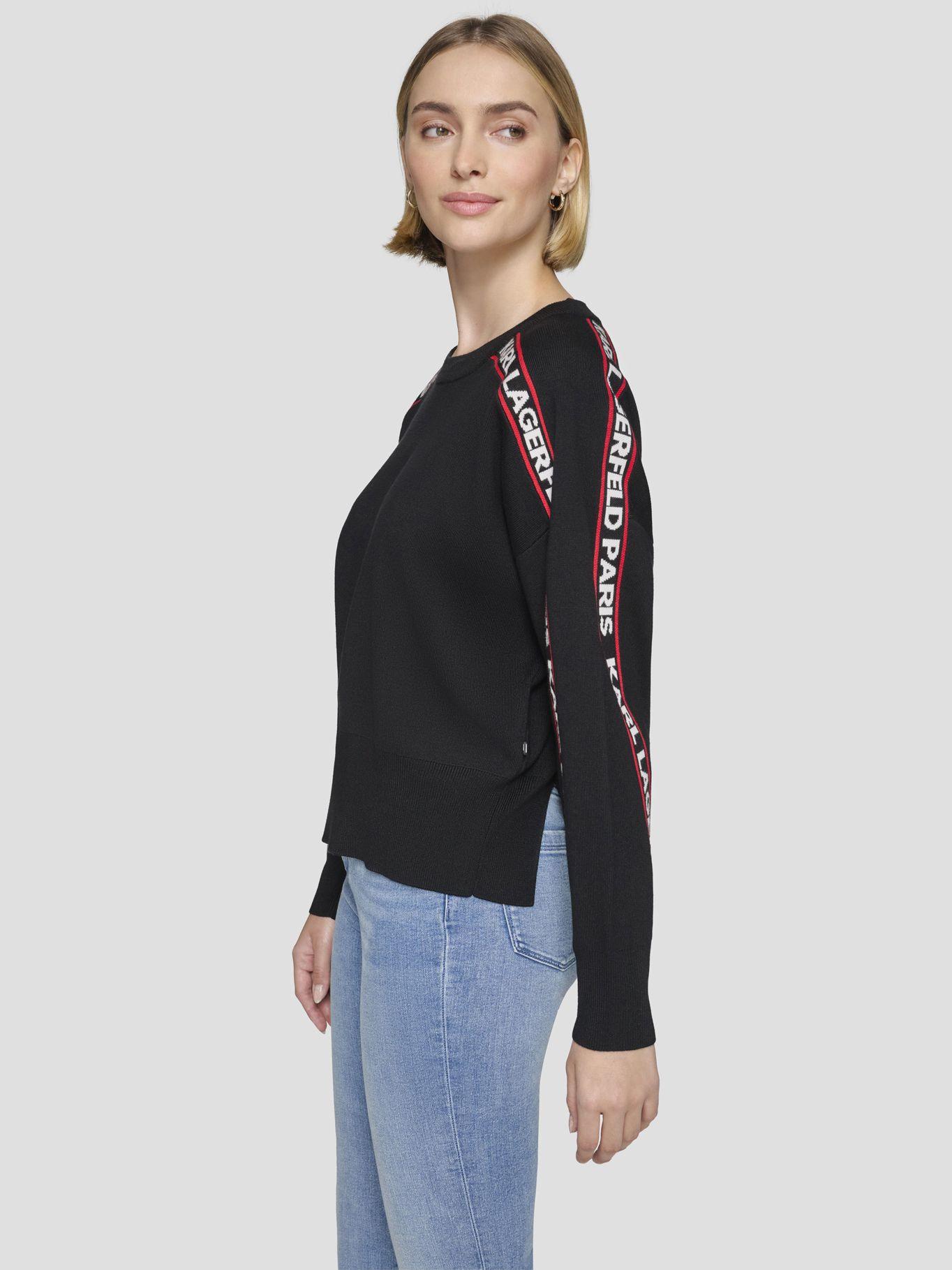 Sweater pullover con logo en las mangas-2