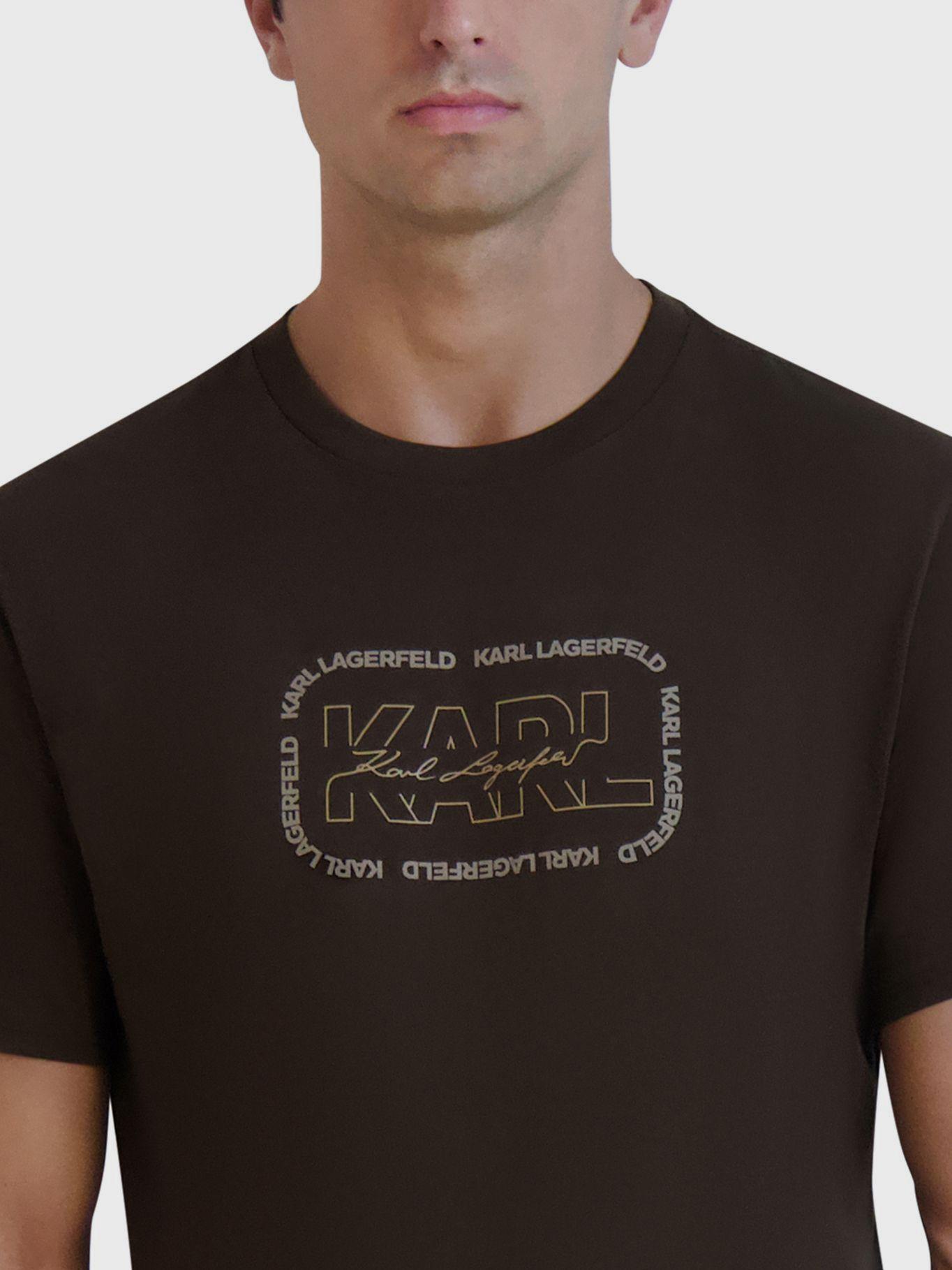 Polera con logo cuadrado delineado Café-4